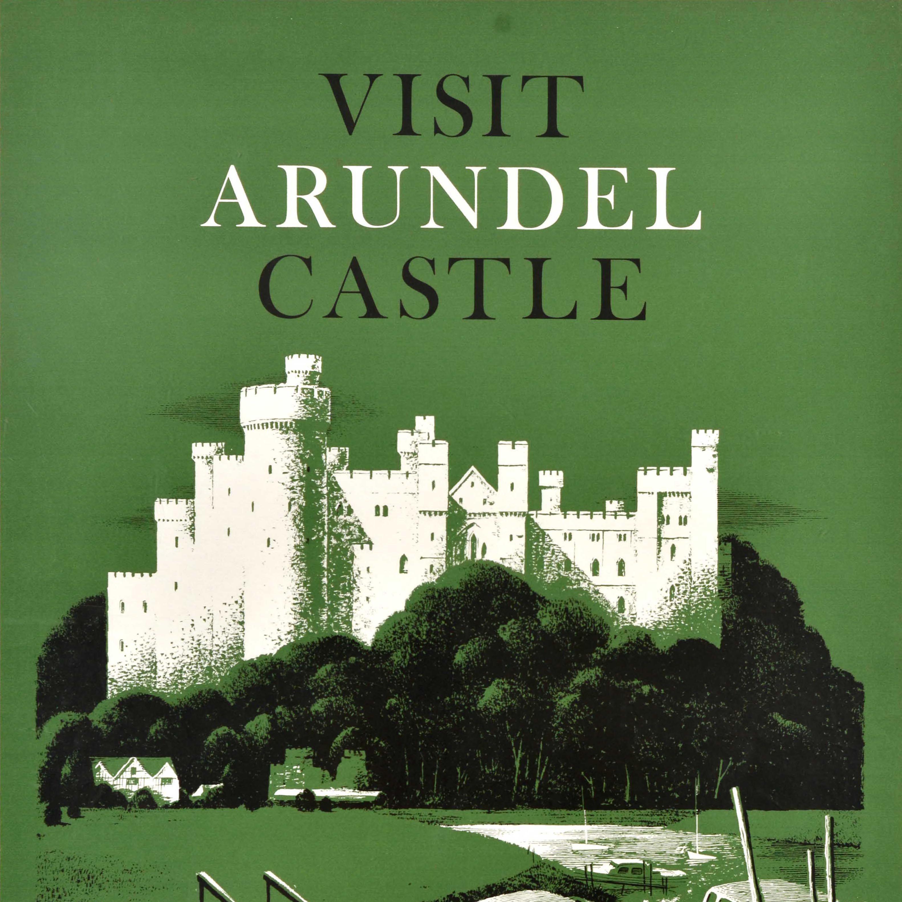 Affiche vintage originale de voyage en train Arundel Castle British Rail Reginald Lander en vente 2