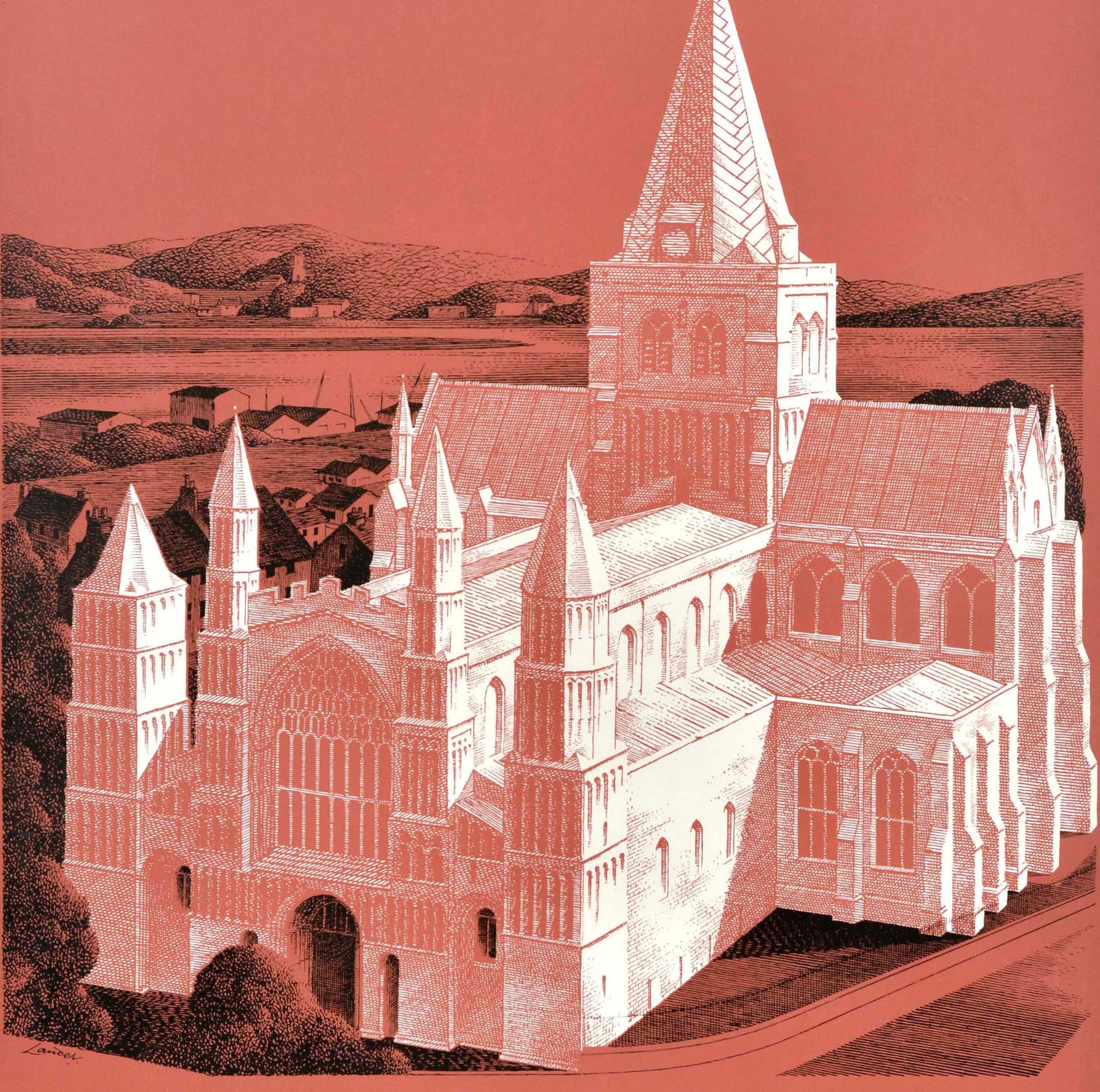 Original Vintage-Vintage-Reiseplakat, Zug, Rochester Kathedrale, British Rail Lander – Print von Reginald Lander
