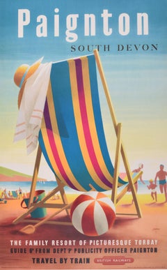 Paignton, South Devon original Retro tourism poster by Reginald Lander