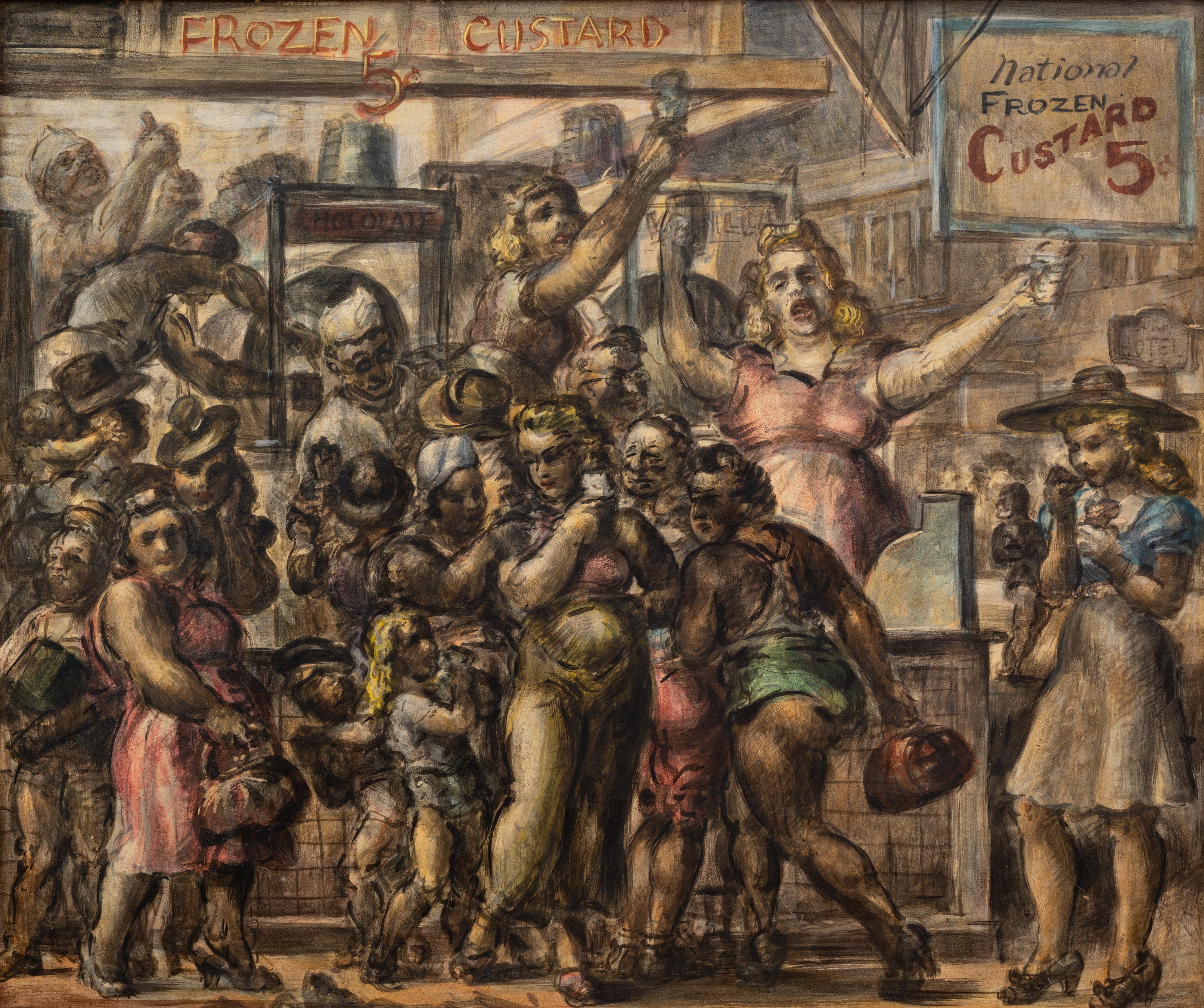 Landscape Painting di Reginald Marsh - Frozen Custard