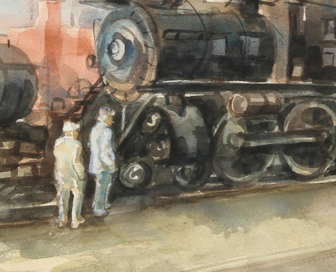 The „Cannonball“, Locomotives Aquarell von Reginald Marsh 1
