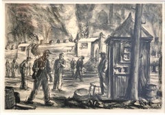 1920s Social Realism “Erie R.R. Yards” Lithograph