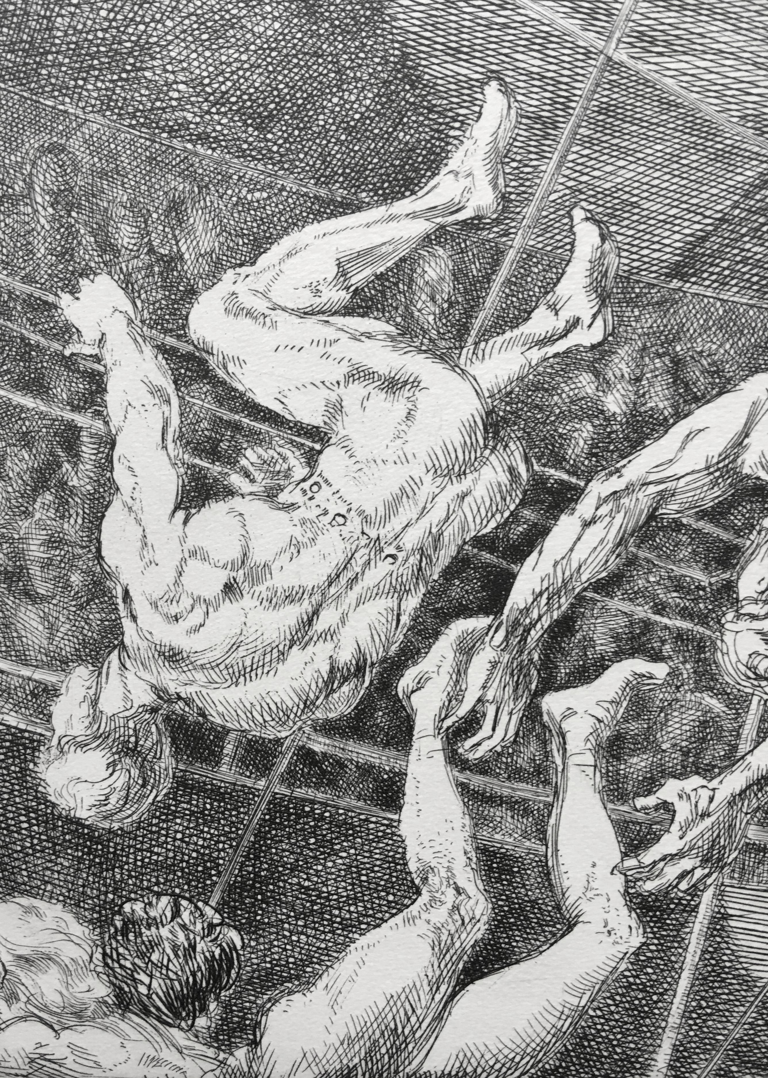 Flying Concellos - American Realist Print by Reginald Marsh