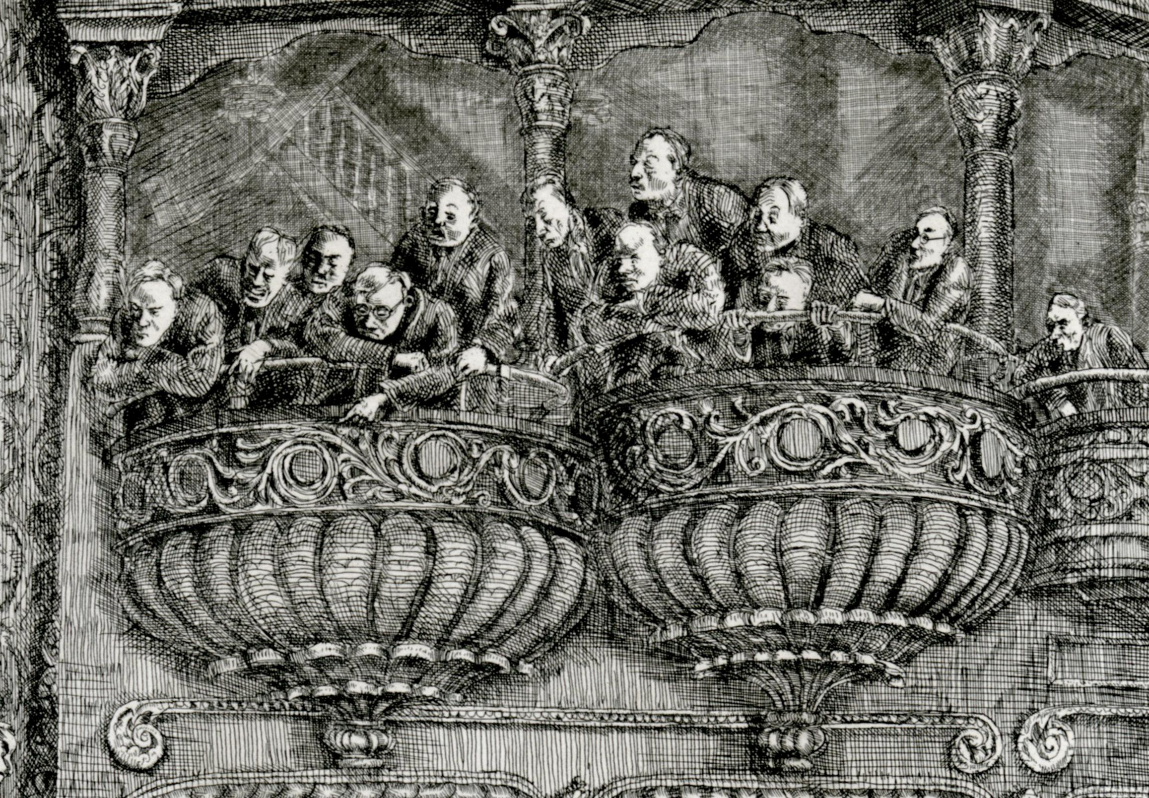 Gaiety Burlesk - American Modern Print by Reginald Marsh