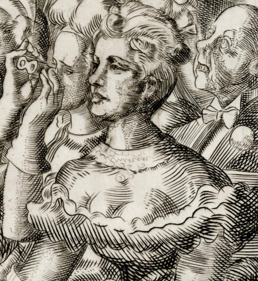 Große Empore und das Met – Print von Reginald Marsh