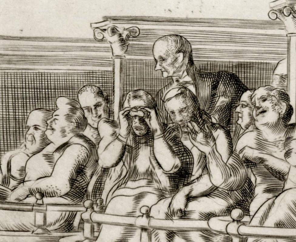 Große Empore und das Met (Amerikanische Moderne), Print, von Reginald Marsh