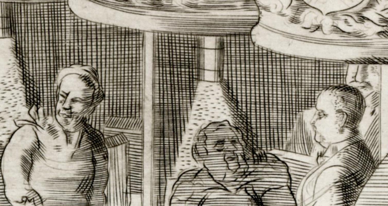 Grand Tier an der Met
Radierung, 1939
Aus: Reginald Marsh, Dreißig Radierungen und Kupferstiche
Herausgegeben vom Whitney Museum of American Art, 1969
Unsigniert (wie bei der Whitney-Ausgabe üblich); links unten mit Bleistift nummeriert