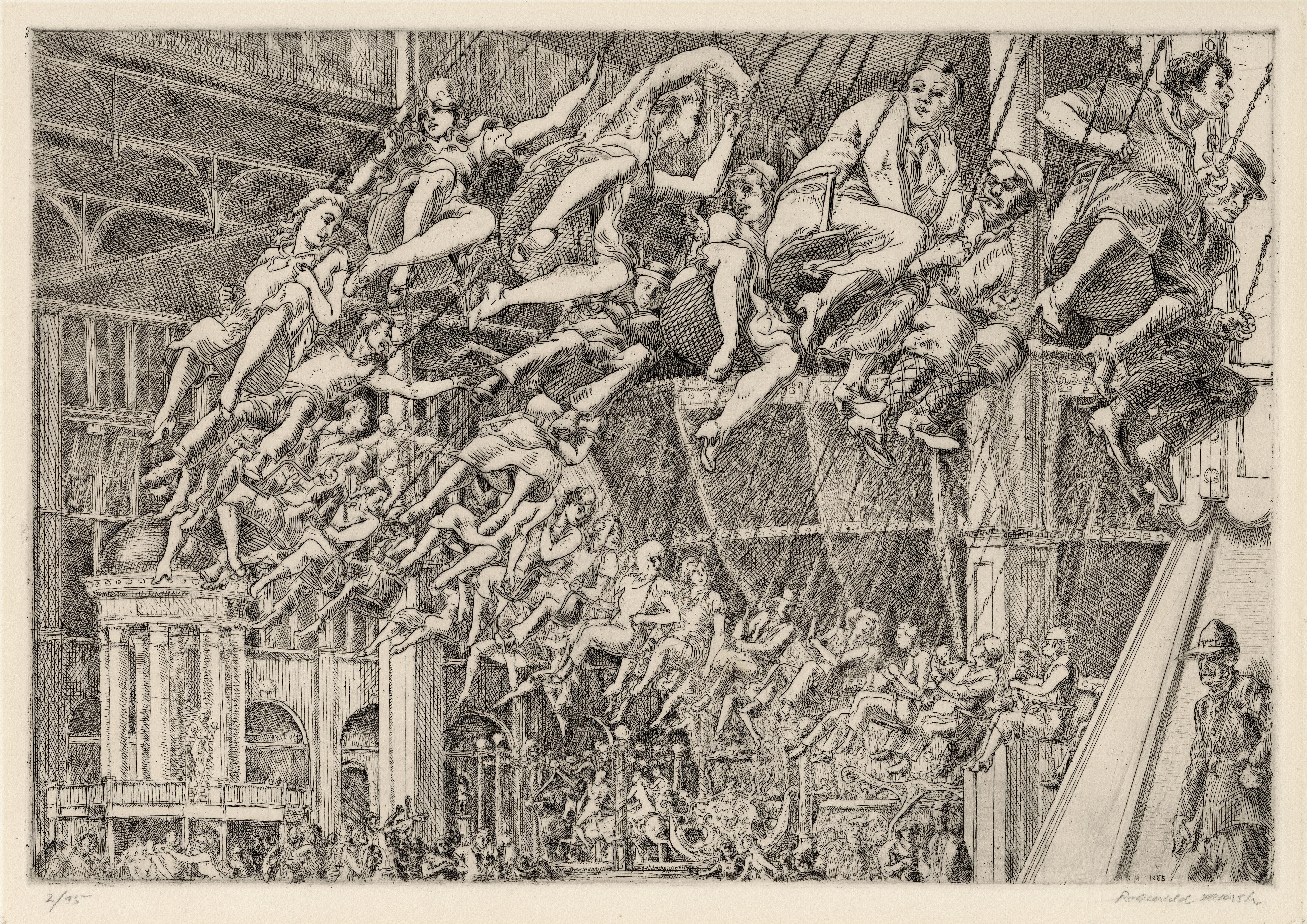 Steeplechase Swings - Print by Reginald Marsh