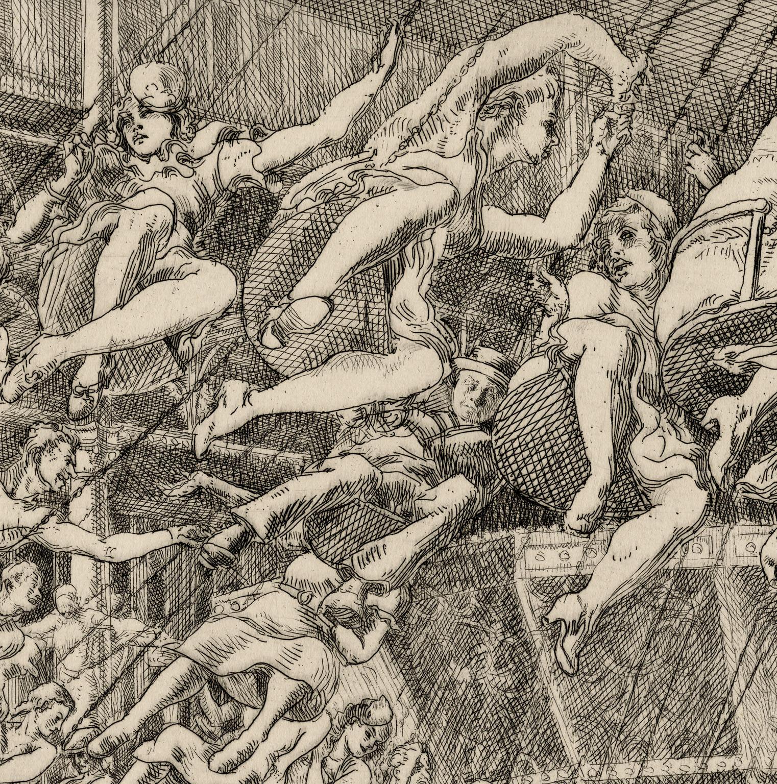 Steeplechase Swings - American Realist Print by Reginald Marsh