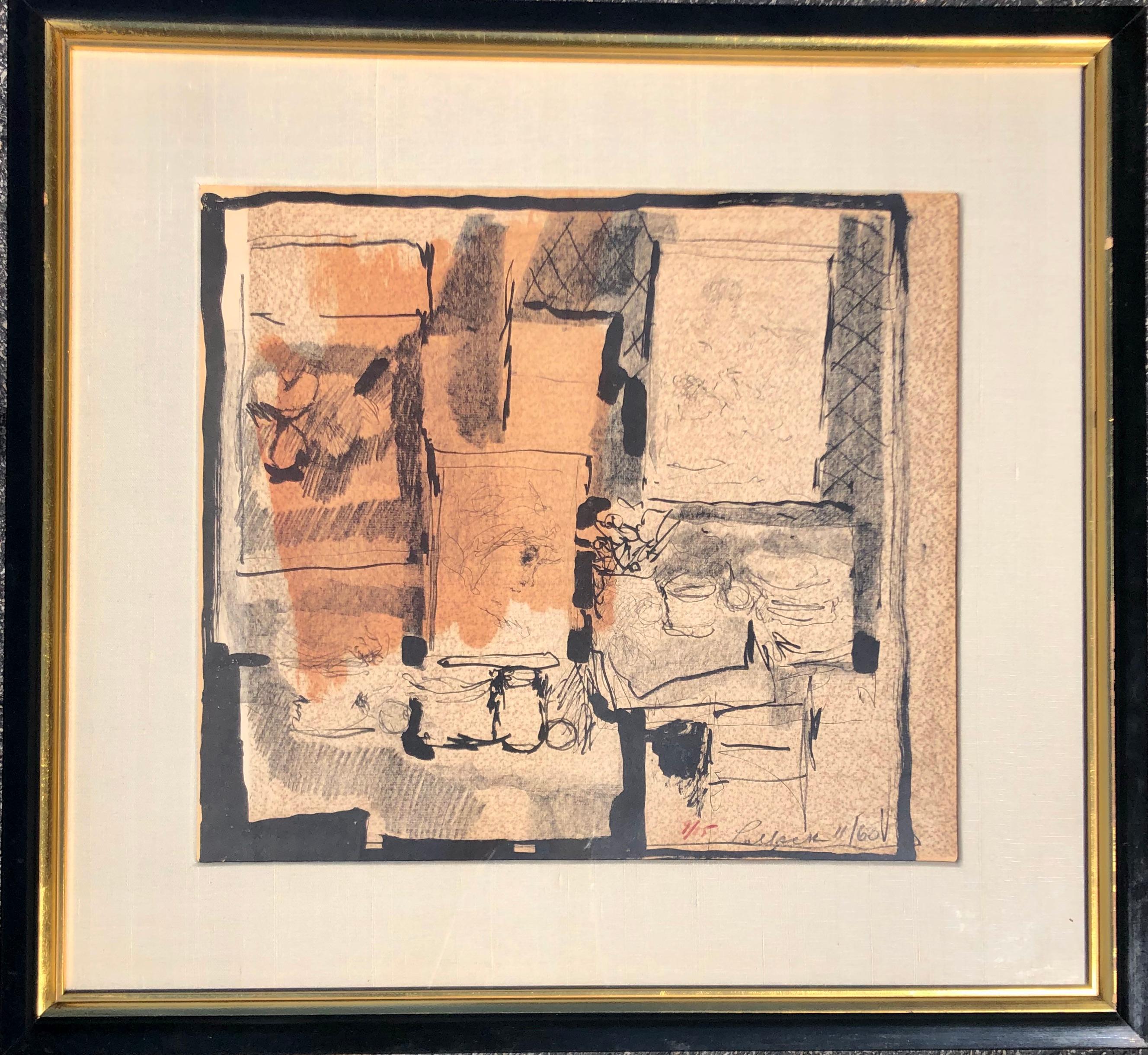 Reginald Muray Pollack Abstract Print -  Abstract Composition Lithograph