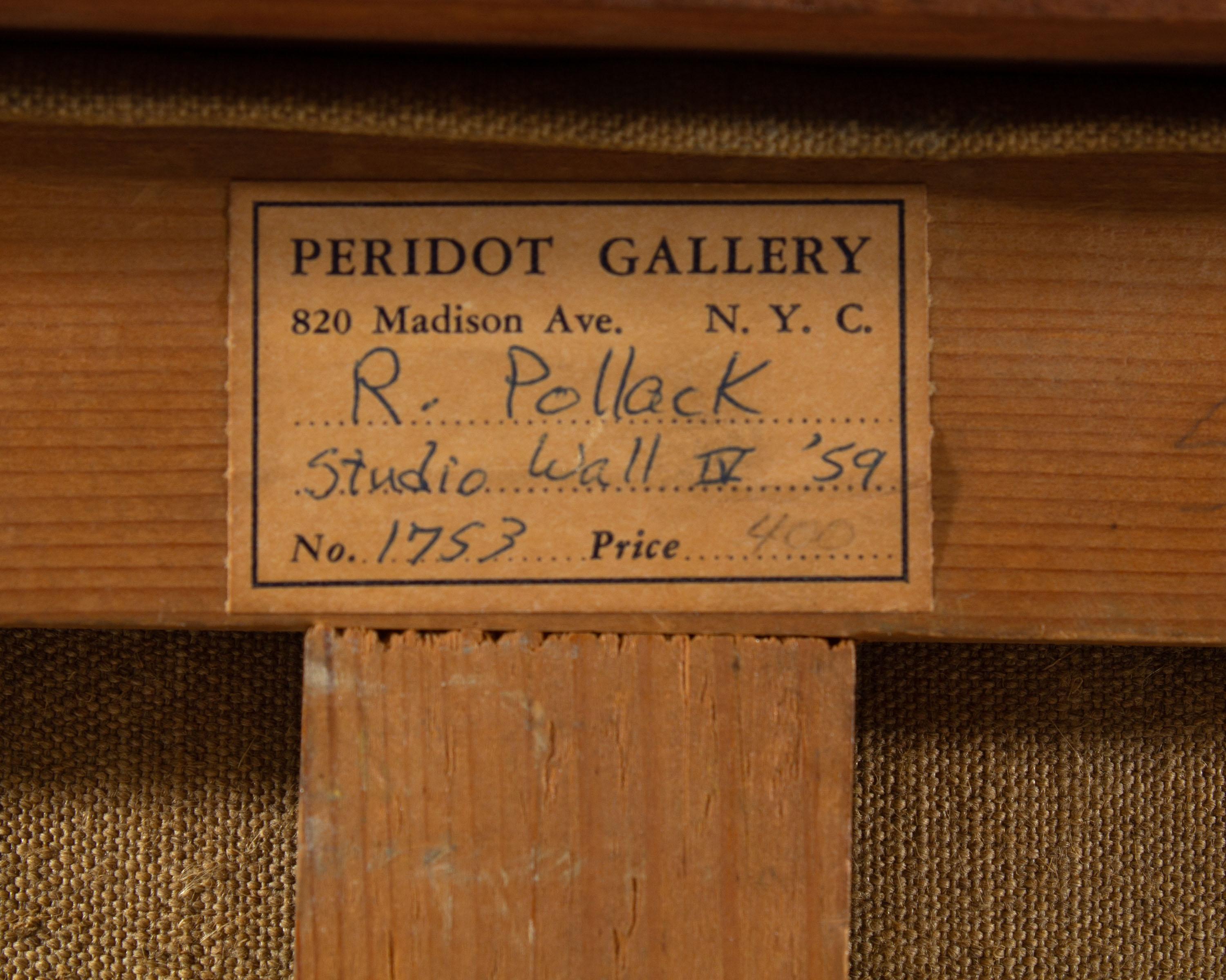 Reginald Murray Pollack Signiert 1959 Öl auf Leinwand Abstraktes Gemälde eines Interi (Mitte des 20. Jahrhunderts) im Angebot