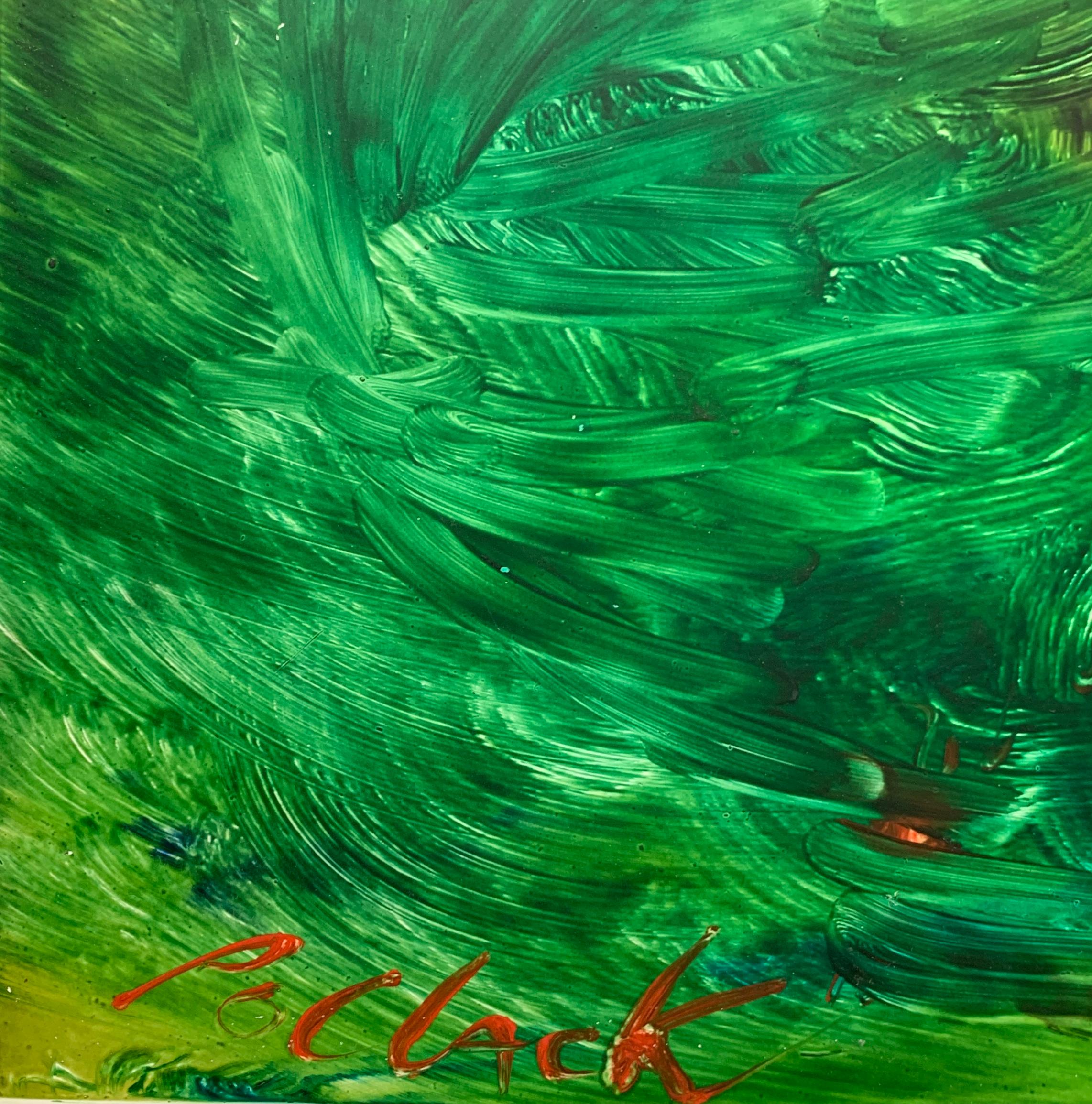 Forest Angel, Reginald Pollack Abstract Expressionist Oil on Masonite Green 5