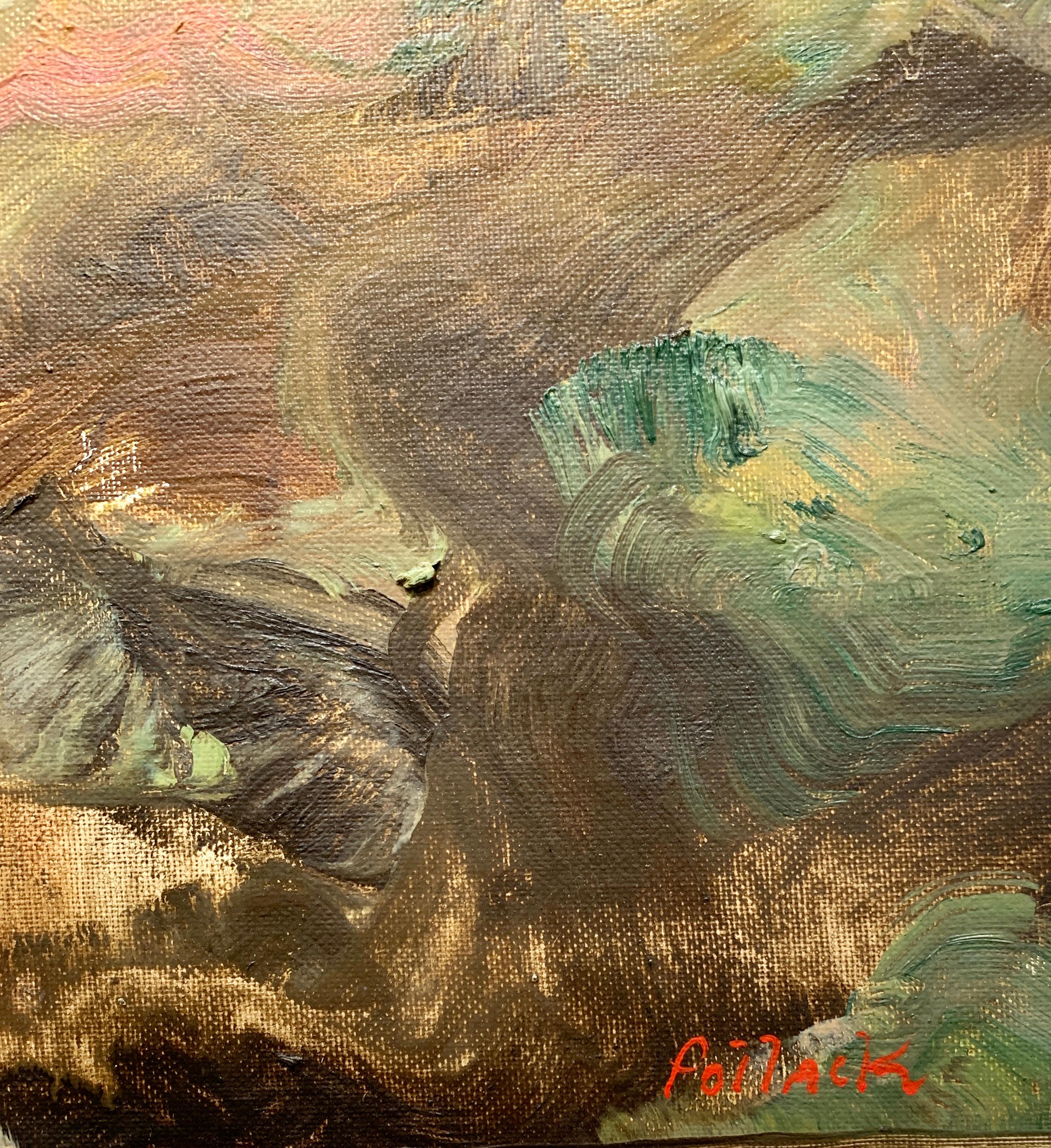 Golden Desert - Abstract Expressionist Painting by Reginald Pollack
