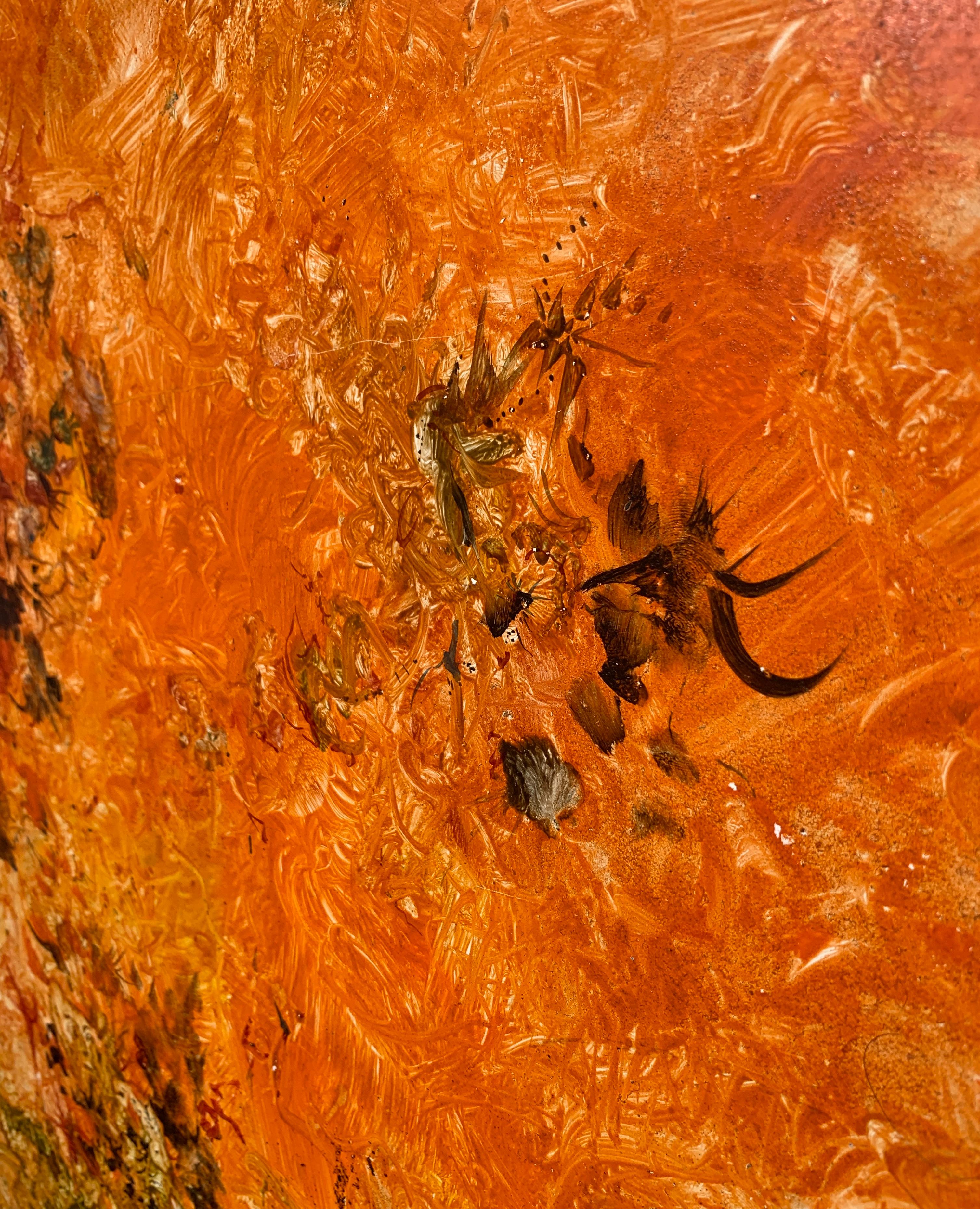 The Invention of Orange!, Reginald Pollack Abstract Oil on Masonite 3