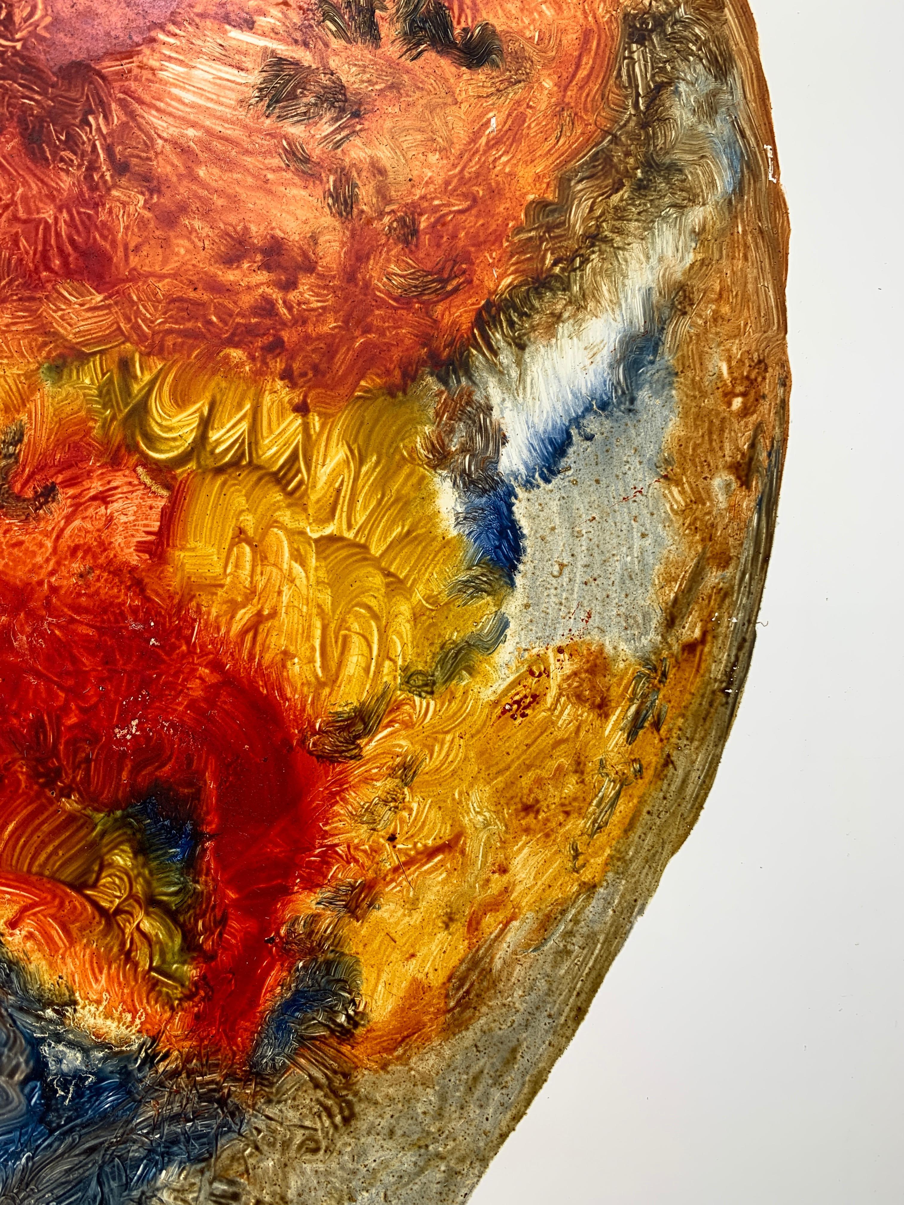 Unexplained Artifact, Reginald Pollack Abstract Oil on Masonite Orange For Sale 2