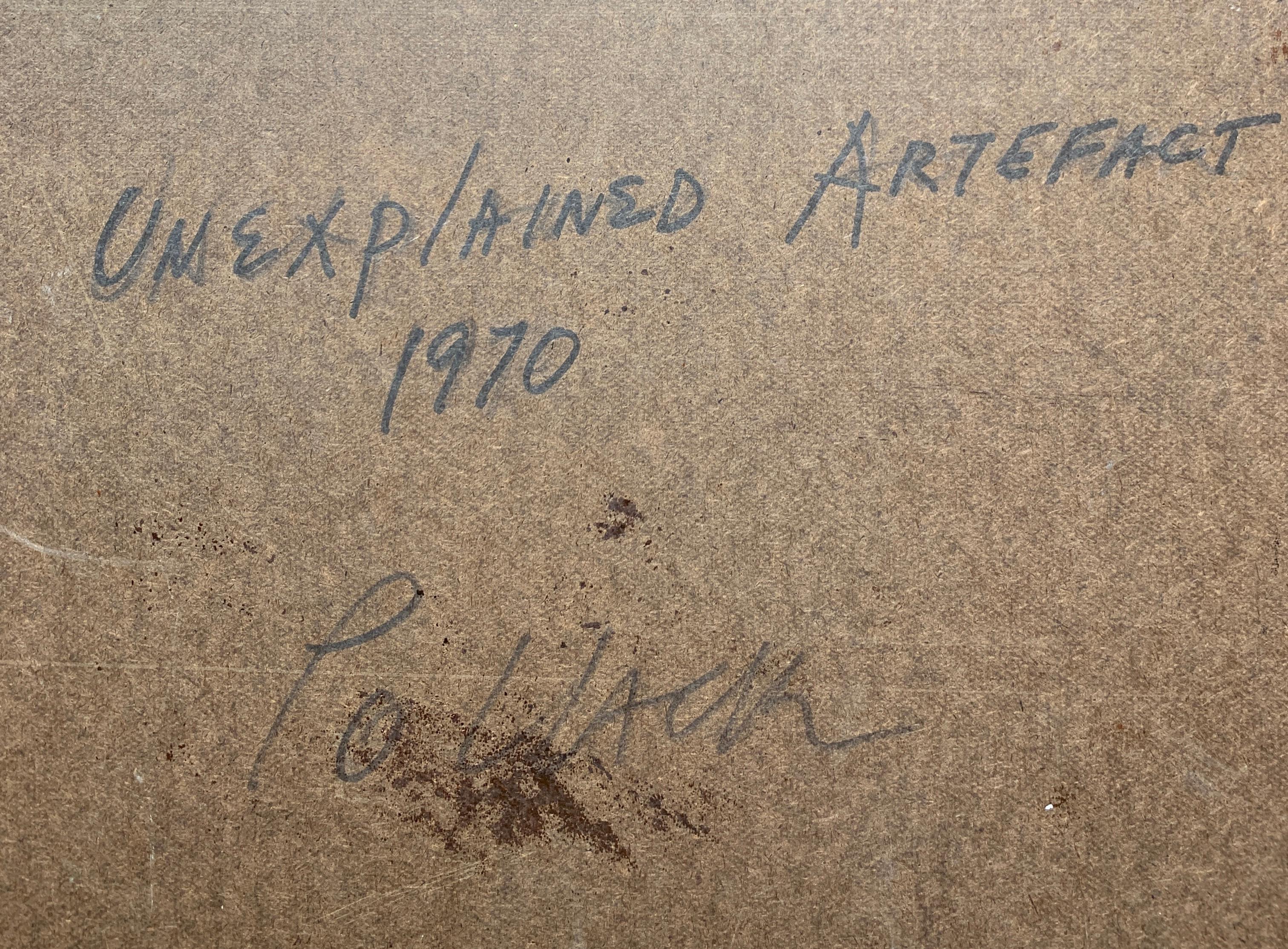 Unexplained Artifact, Reginald Pollack Abstract Oil on Masonite Orange For Sale 5