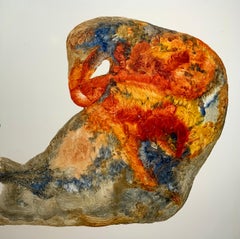 Unexplained Artifact, Reginald Pollack Abstract Oil on Masonite Orange