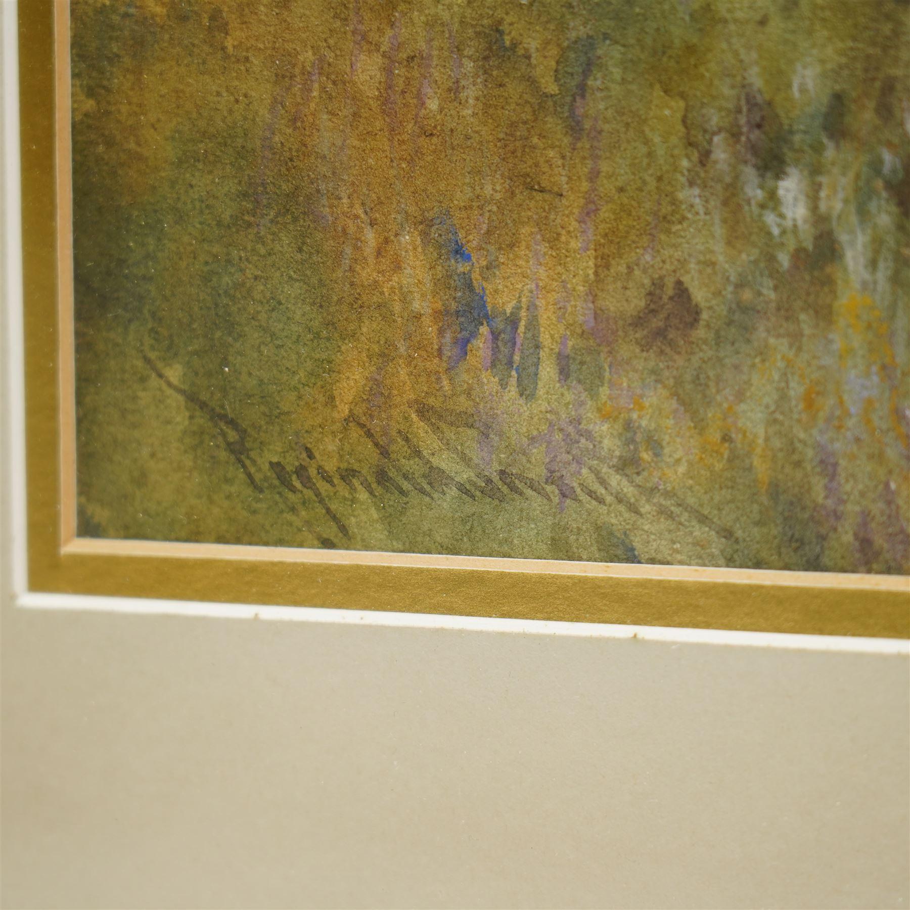 Landschaft mit Fischern an einem See (Braun), Landscape Art, von Reginald Smith