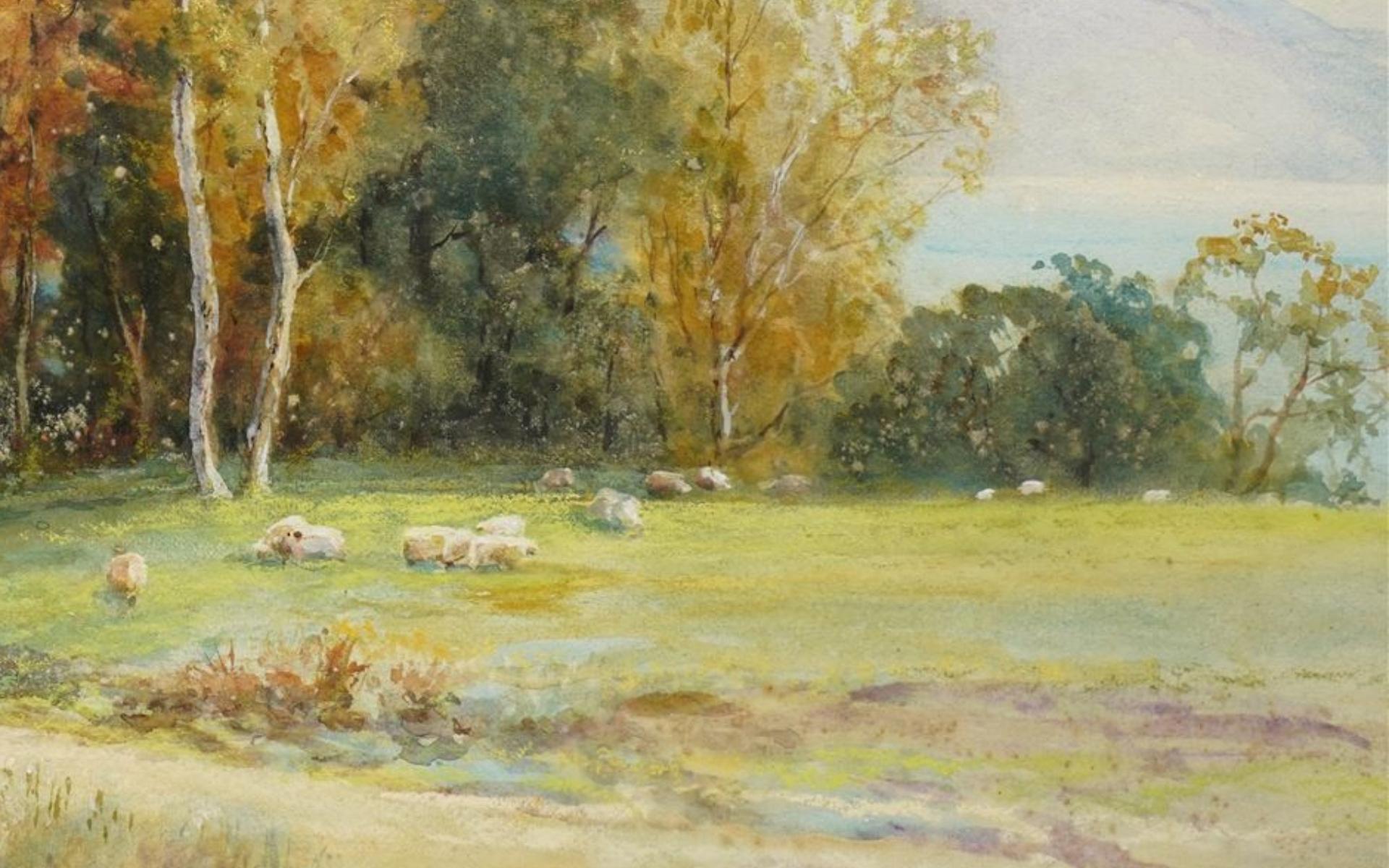 Paisaje con pescadores junto a un lago en venta 2