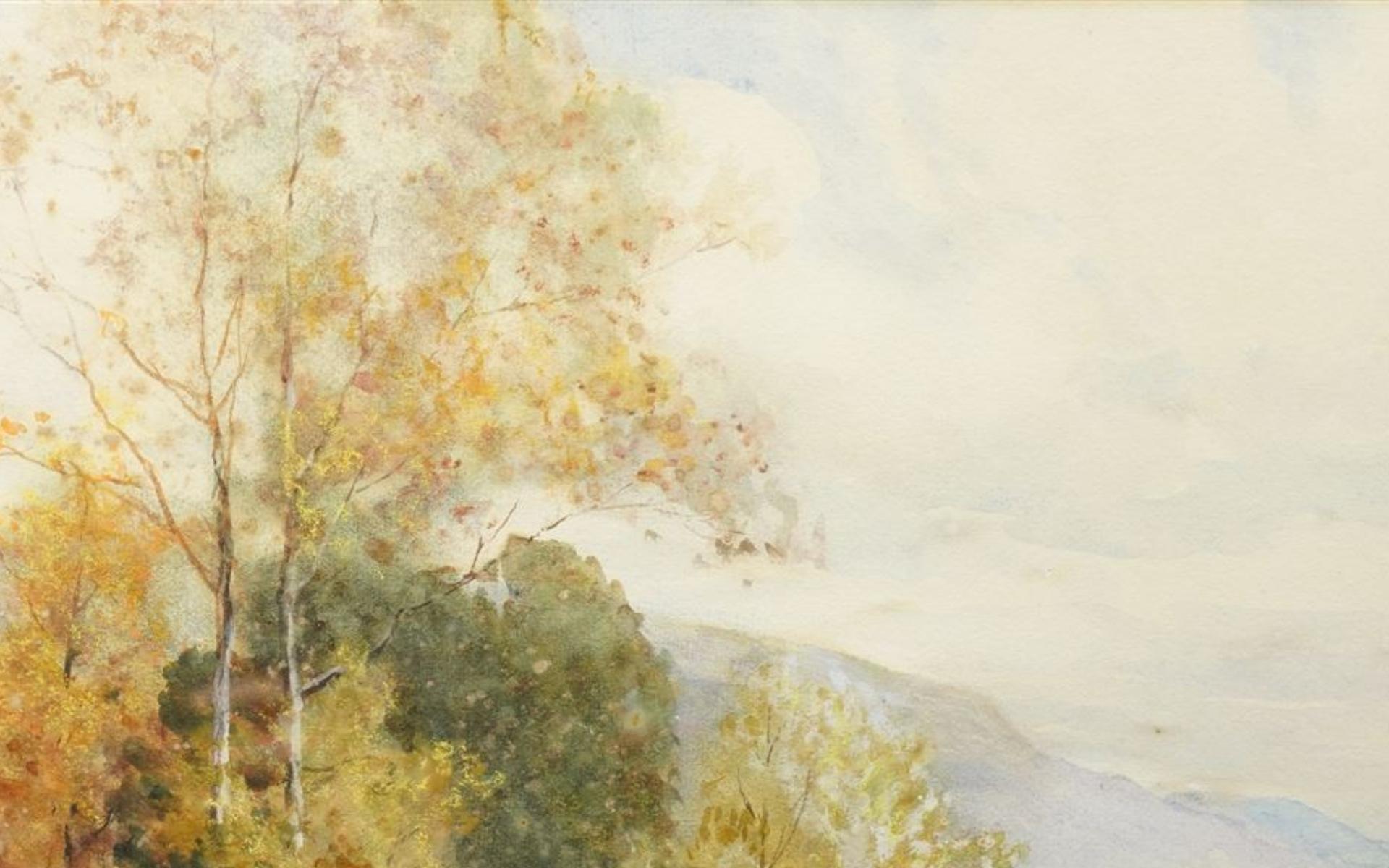 Paisaje con pescadores junto a un lago en venta 3