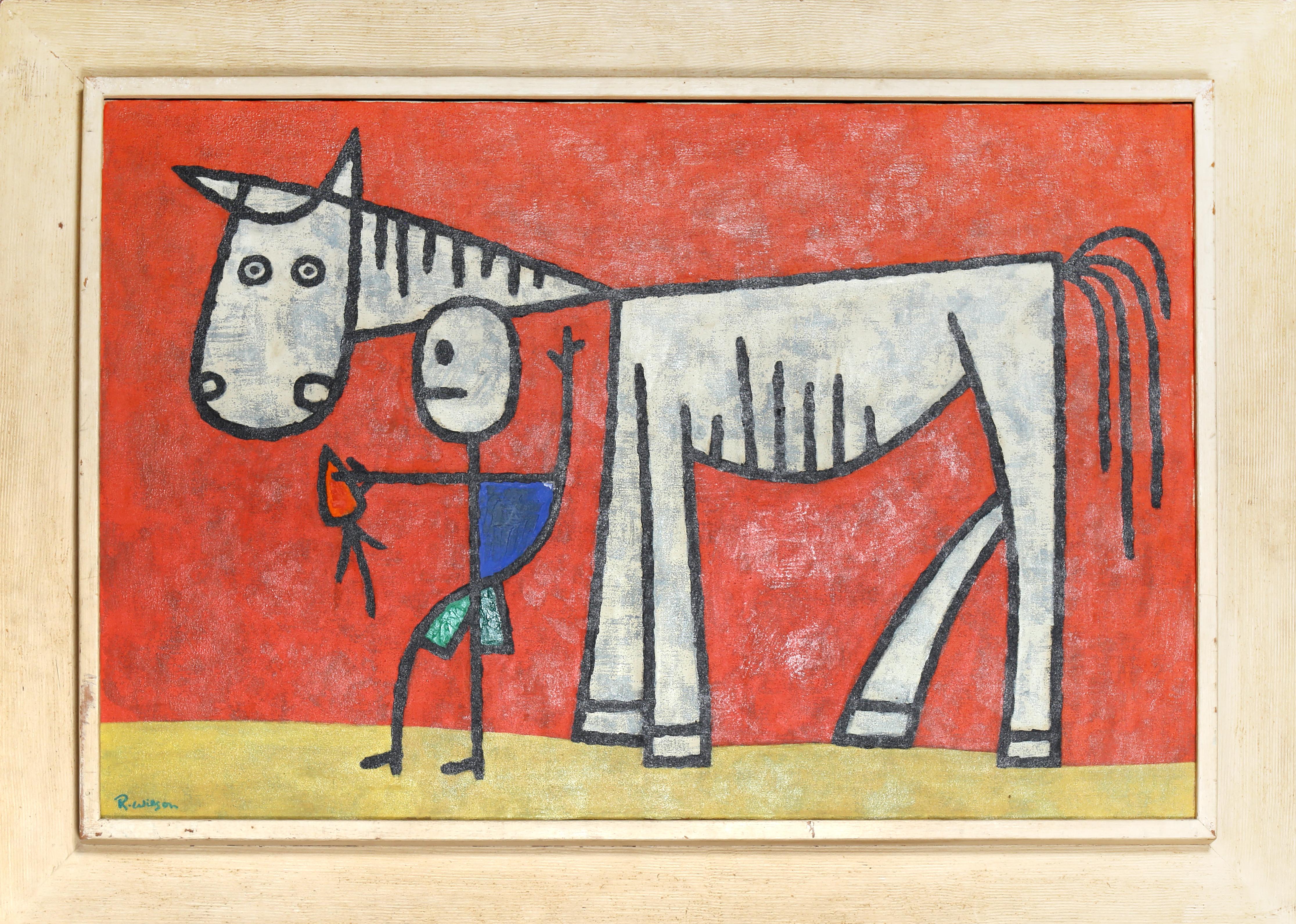 Reginald Wilson Animal Painting - Feeding the Horse a Carrot