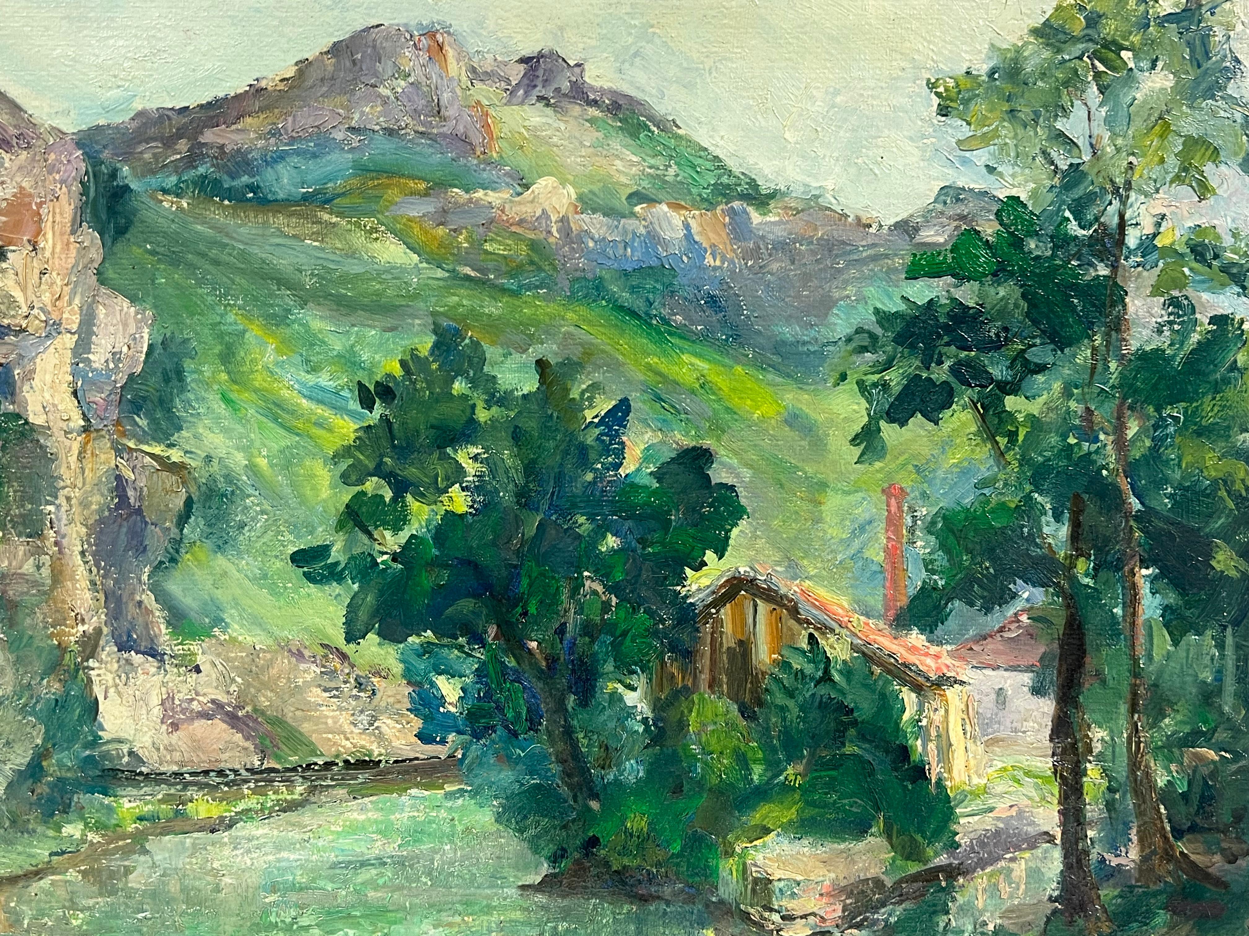 The River Gorge
signed by Regine David (female French artist, 1910-2018)
oil painting on board, unframed
panting: 15 x 18 inches
inscribed verso
condition: This painting is in good condition, with vibrant colors and well-preserved details. The board