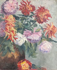 1940's Französisch Post-Impressionist Ölgemälde Schöne Blumenstrauß