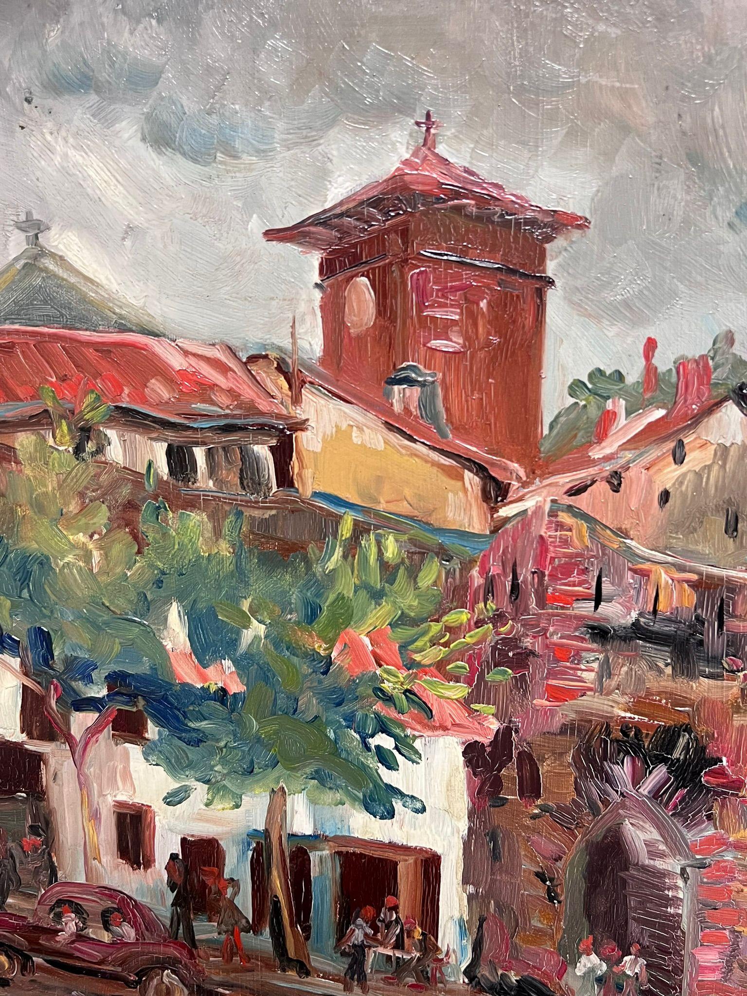 1950's Französisch Post-Impressionist Öl St Jean Pied de Port Pyrenäen Baskische Townes im Angebot 1