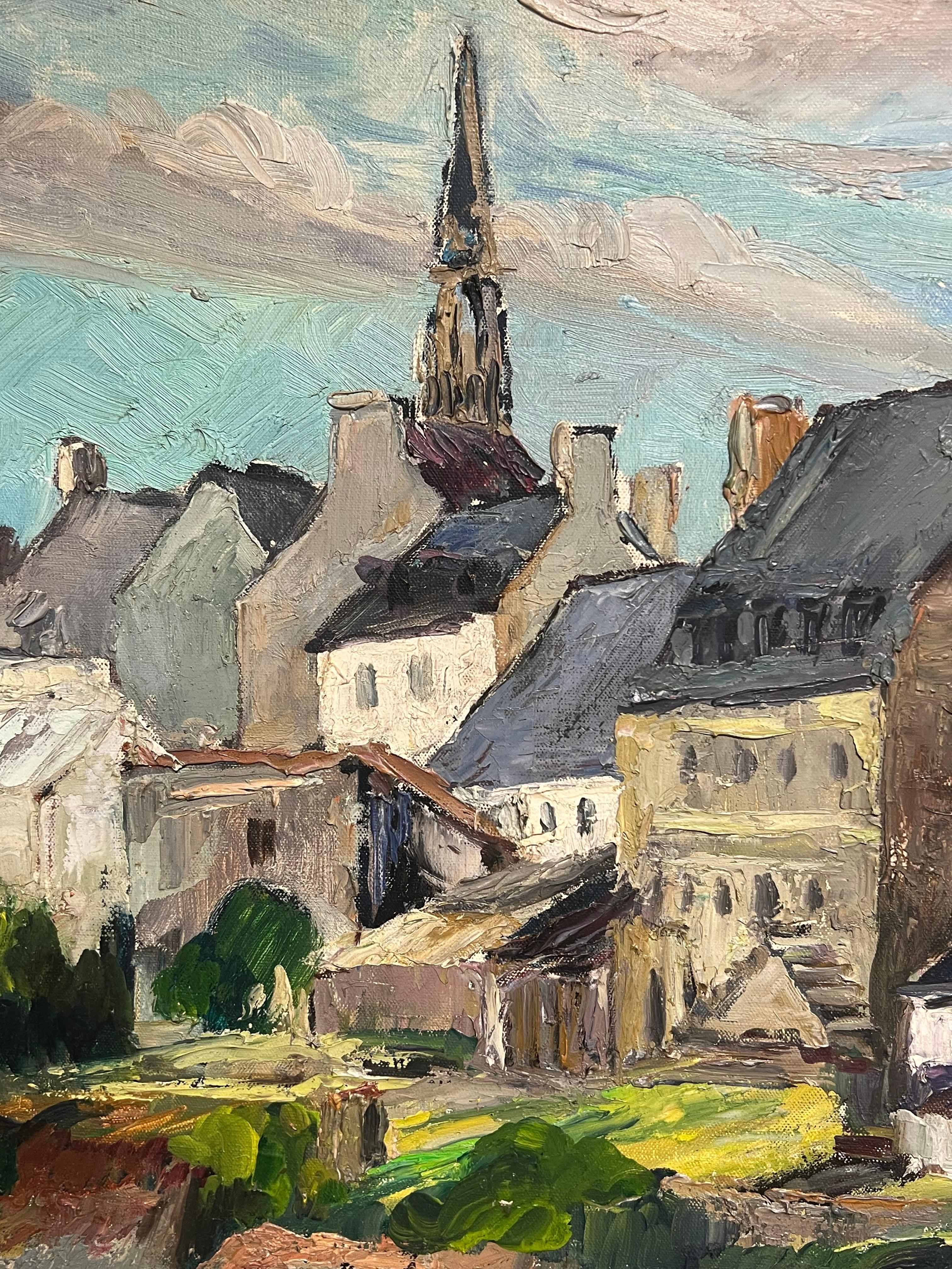 Un incantevole villaggio in riva al mare
firmata da A. David (French mid 20th century, donna)
datato 1967
olio su tela, incorniciato
incorniciato: 21 x 25 pollici
tela: 19,5 x 24,5 pollici
Provenienza: collezione privata, Parigi
Condizioni: ottime