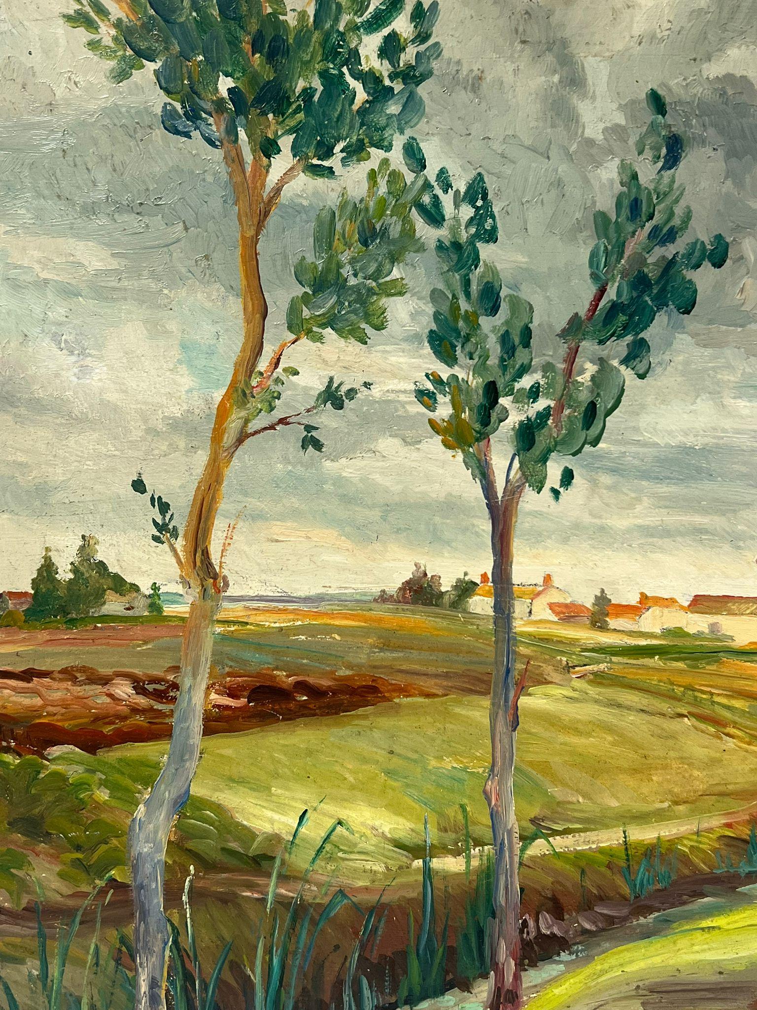 Charmante Landschaft im Landhausstil mit Rolling Fields Charmante Windmühlen Tranquil Rural Life im Angebot 1