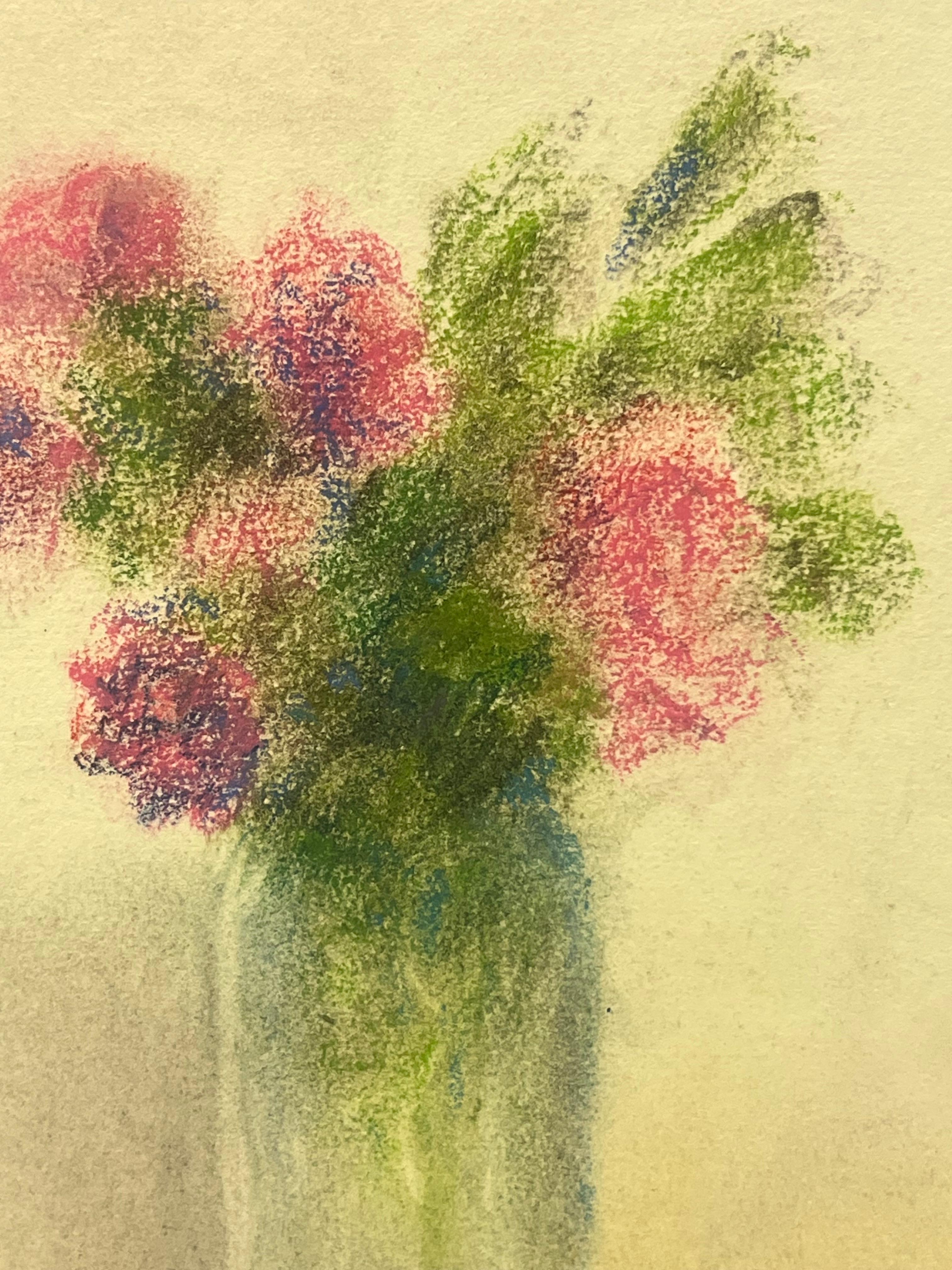 Natura morta floreale in pastelli morbidi
di David David (artista francese, 1910-2018)
dipinto a pastello su carta d'artista, senza cornice
ansimante: 10,5 x 8 pollici
condizioni: Questo dipinto è in condizioni eccellenti, con colori vivaci e