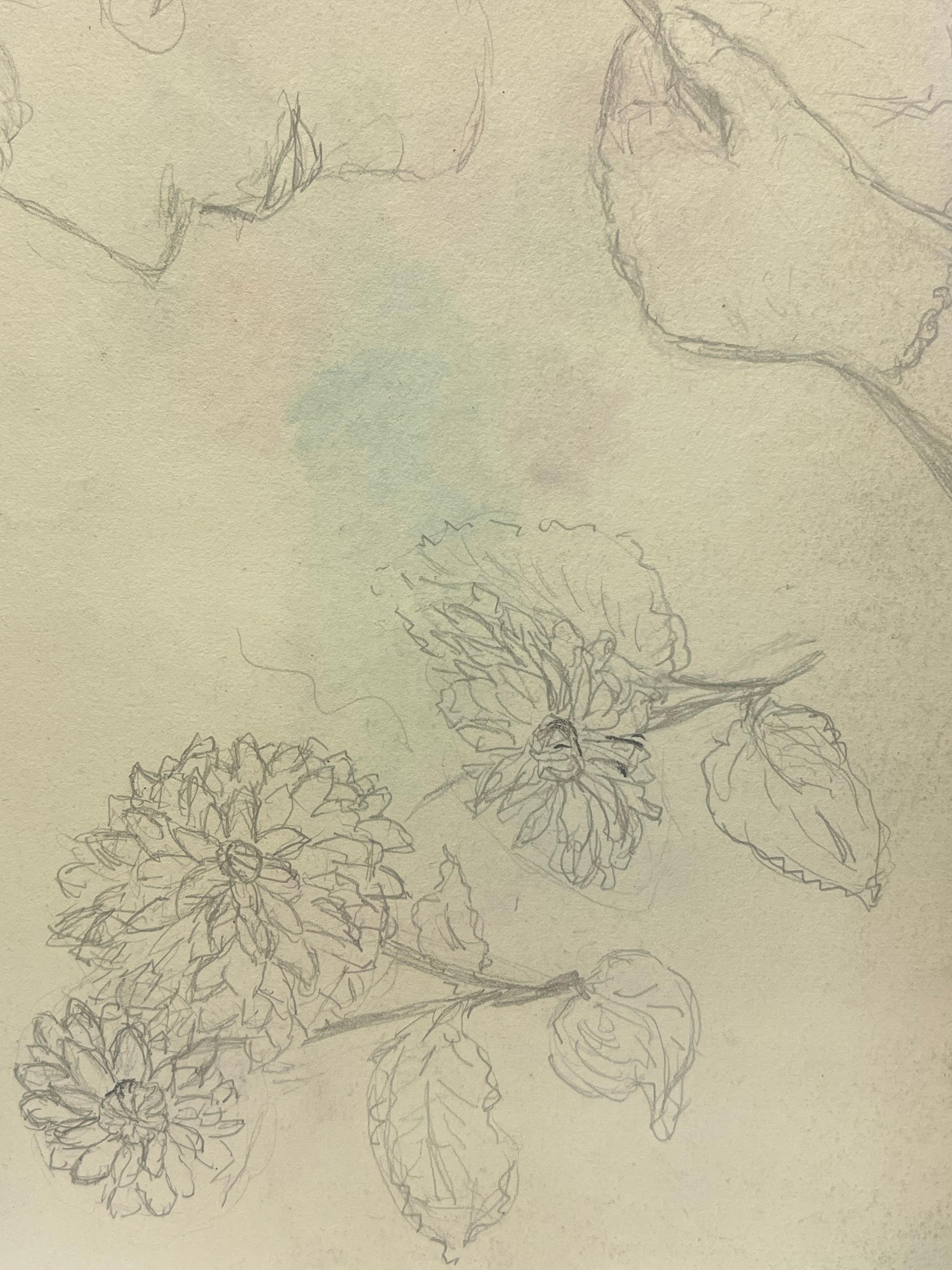 Natura morta floreale in pastelli morbidi Stile impressionista della metà del XX secolo in vendita 1