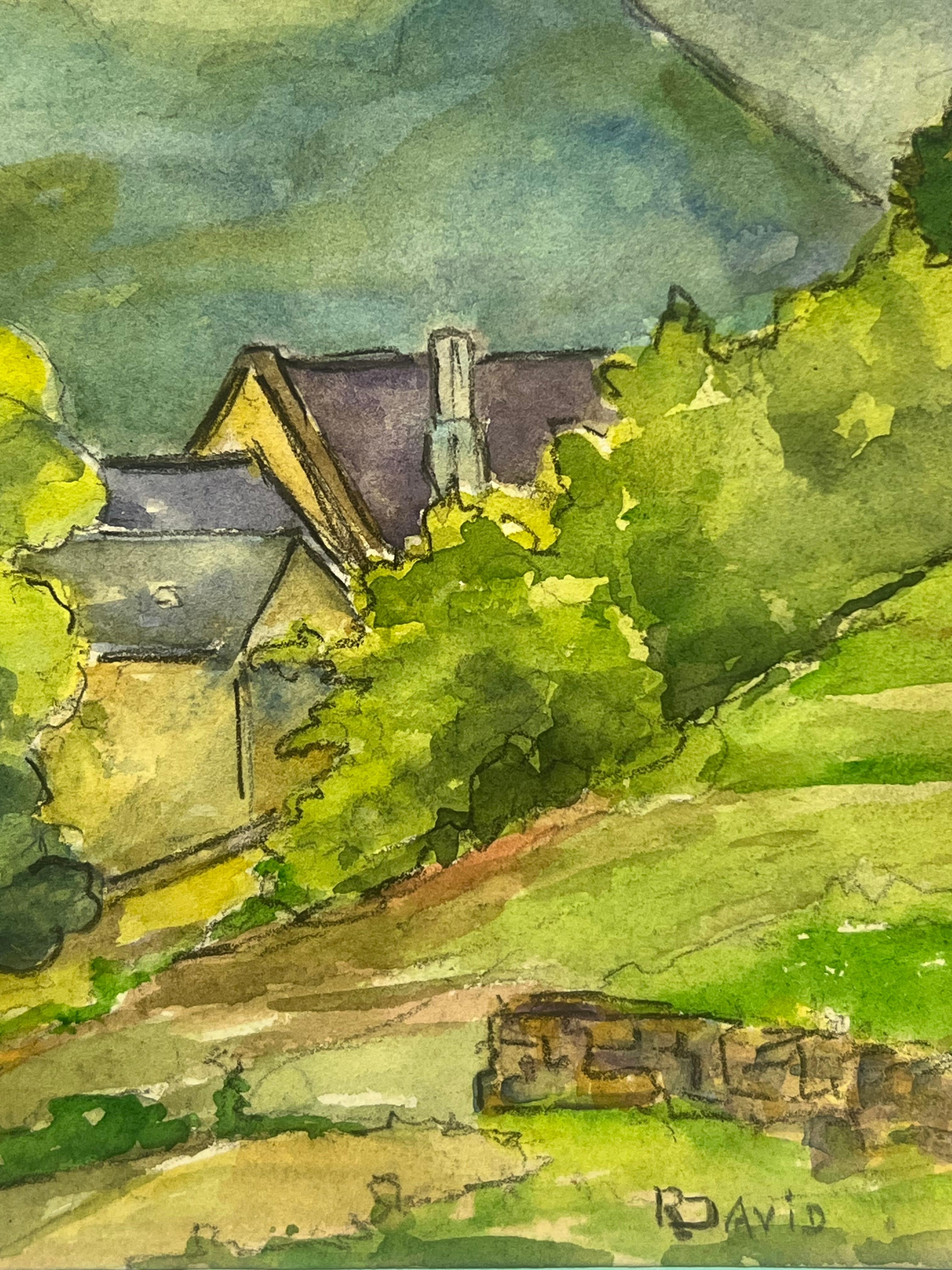 Abbazia di Aubazine
firmata da David David (artista francese, 1910-2018)
iscritto al verso
acquerello su carta d'artista, senza cornice
ansimante: 10,5 x 8,5 pollici
condizioni: Questo dipinto è in condizioni eccellenti, con colori vivaci e dettagli