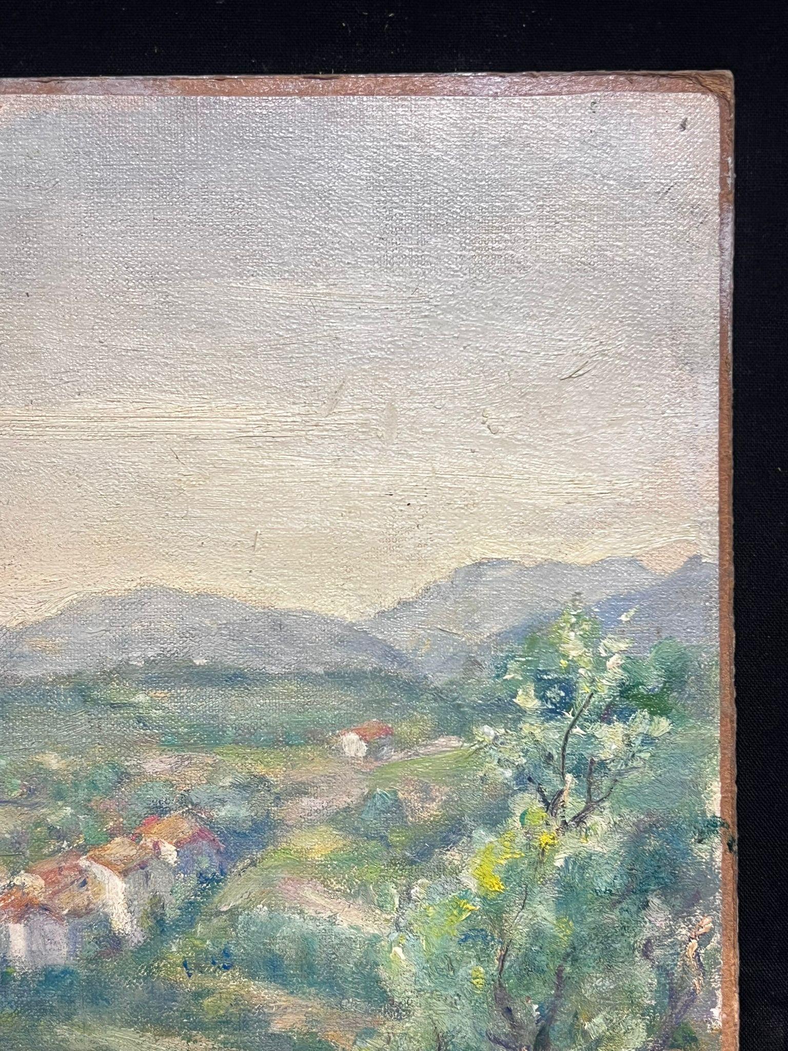 Olivar francés en un valle iluminado por el sol Pintura al óleo serena en venta 2
