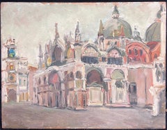 Mid 20th Century 1950's French Post-Impressionist Oil Doges Palace Venice