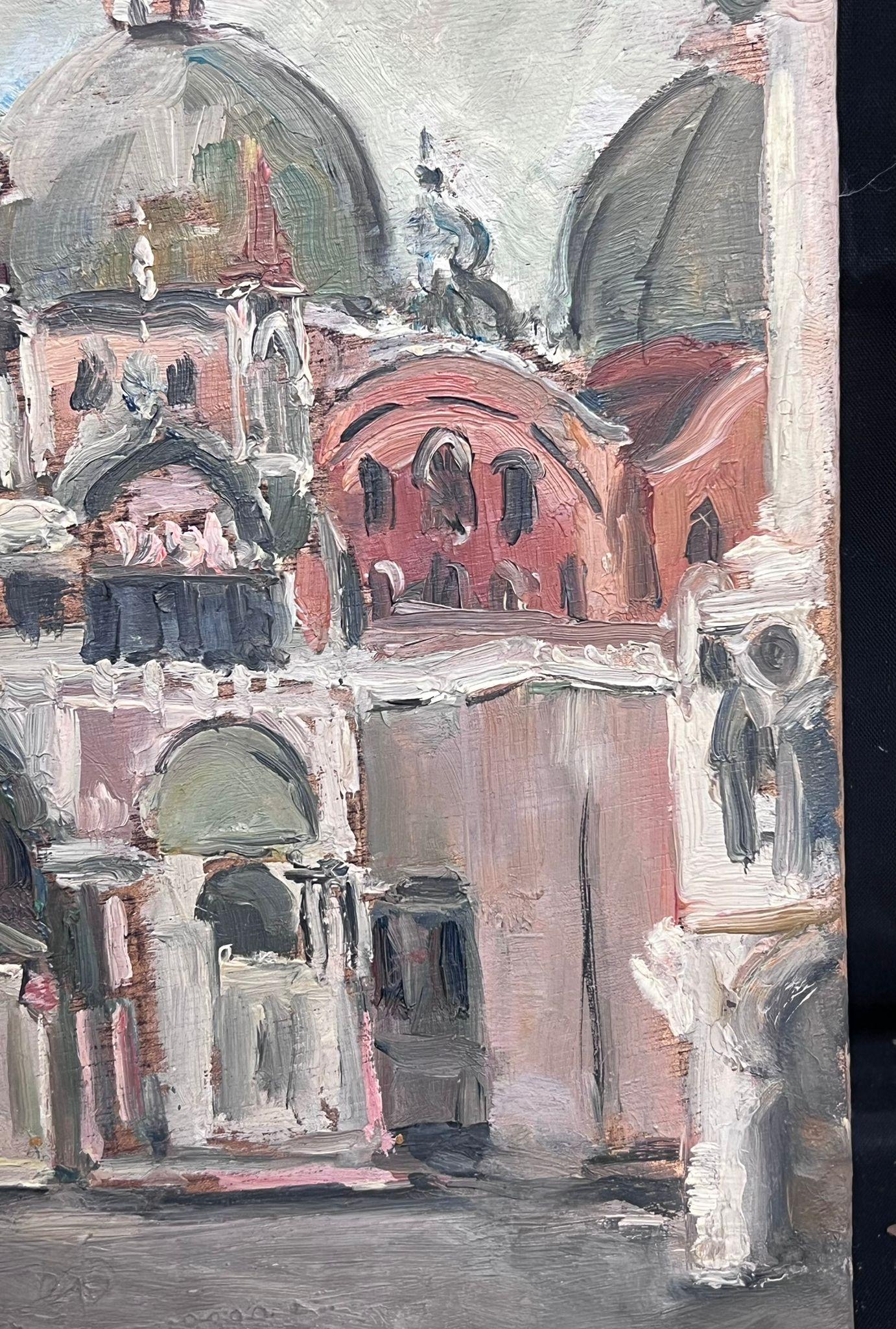 Mitte des 20. Jahrhunderts 1950er Jahre Französisch Post-Impressionist Öl Dogenpalast Venedig (Post-Impressionismus), Painting, von Regine David