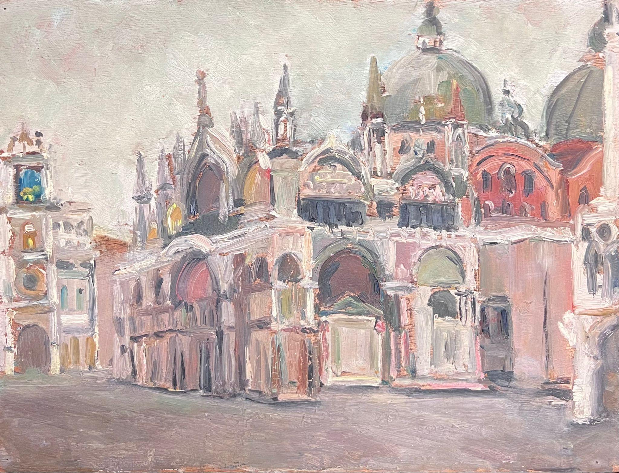 Mid 20th Century 1950's French Post-Impressionist Oil Doges Palace Venice