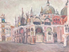 Mid 20th Century 1950's French Post-Impressionist Oil Doges Palace Venice