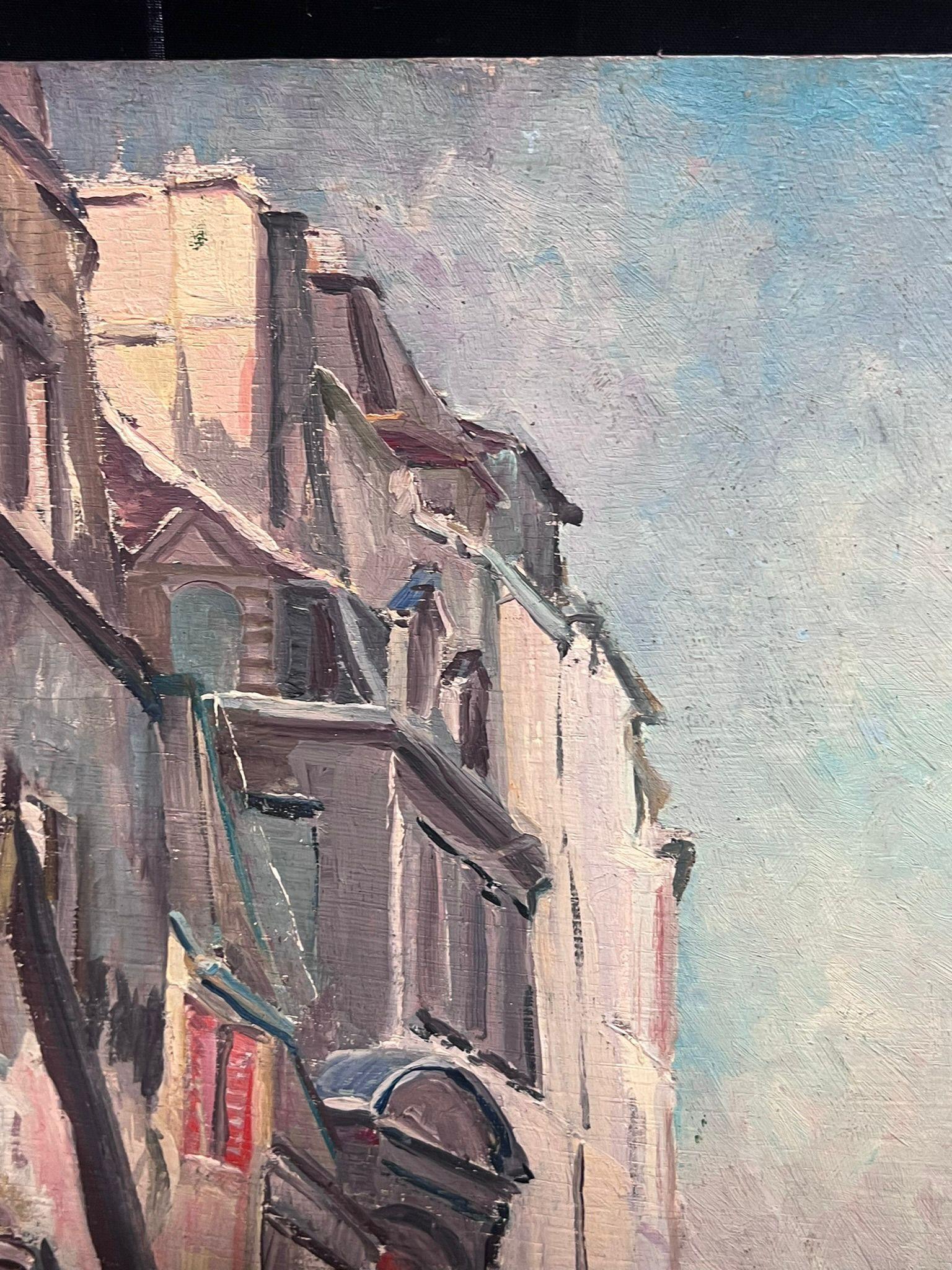 Notre Dame, Paris
par Régine David (artiste française, 1910-2018)
peinture à l'huile sur carton, non encadrée
mesure : 15 x 18 pouces
état : le tableau est en très bon état, présentable et certainement très original. Elle a été conservée par la