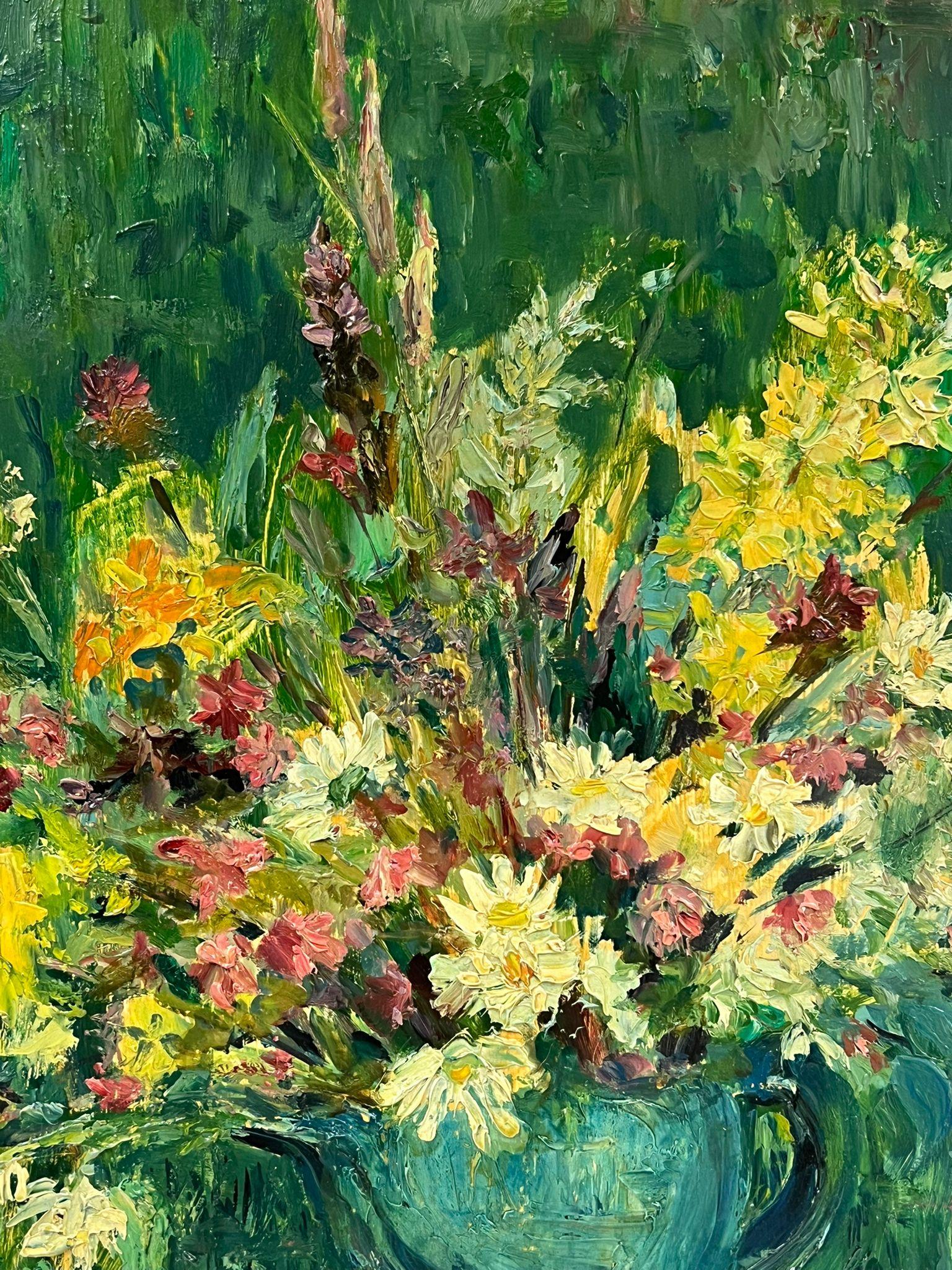 Fleurs sauvages
par Régine David (artiste française, 1910-2018)
peinture à l'huile sur carton, non encadrée
planche : 18.5 x 15 pouces
état : Cette peinture est en très bon état, avec des couleurs vibrantes et des détails bien préservés. La planche
