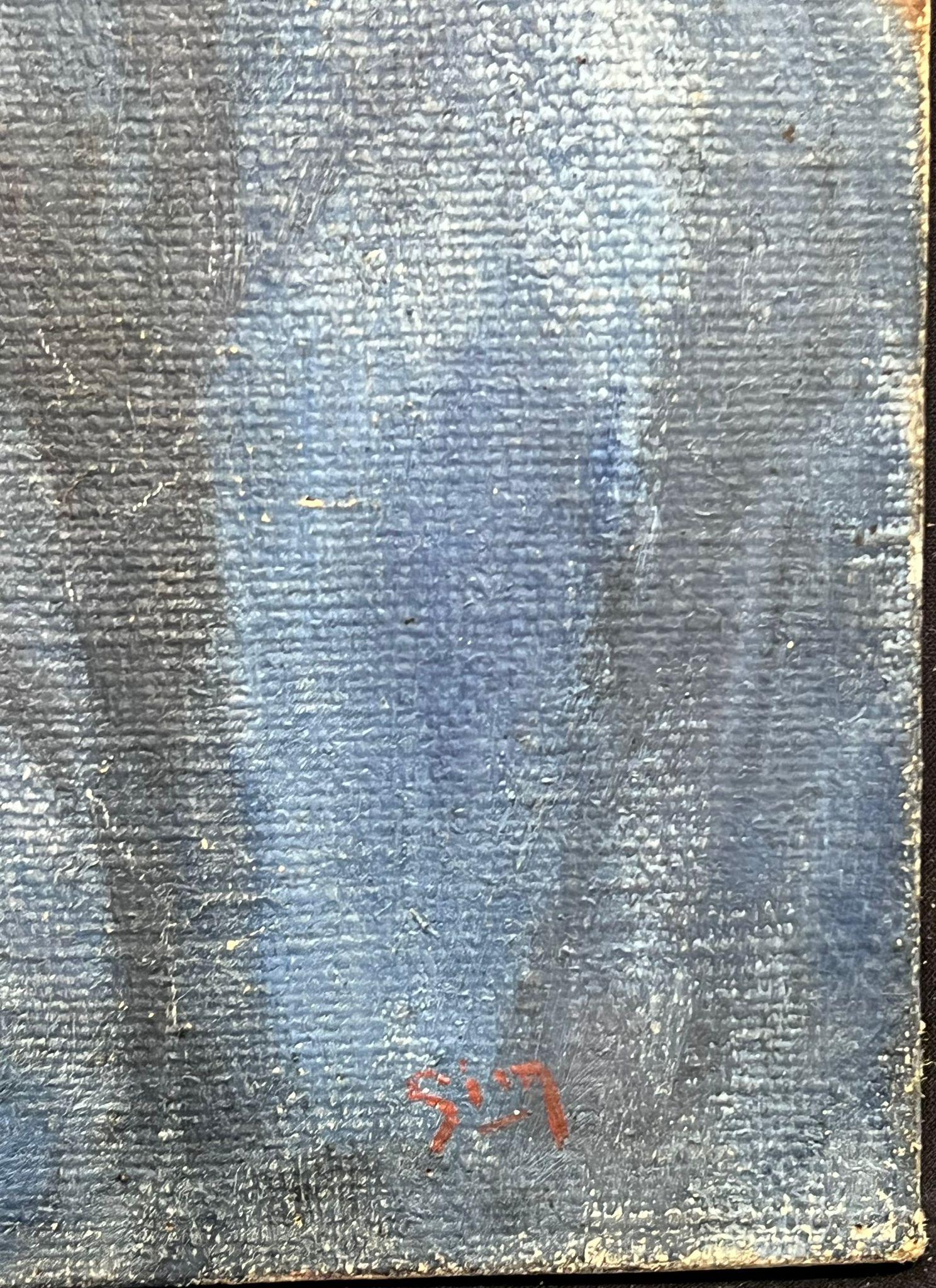 Portrait d'un homme à la pipe Huile post-impressionniste française du milieu du 20e siècle en vente 1