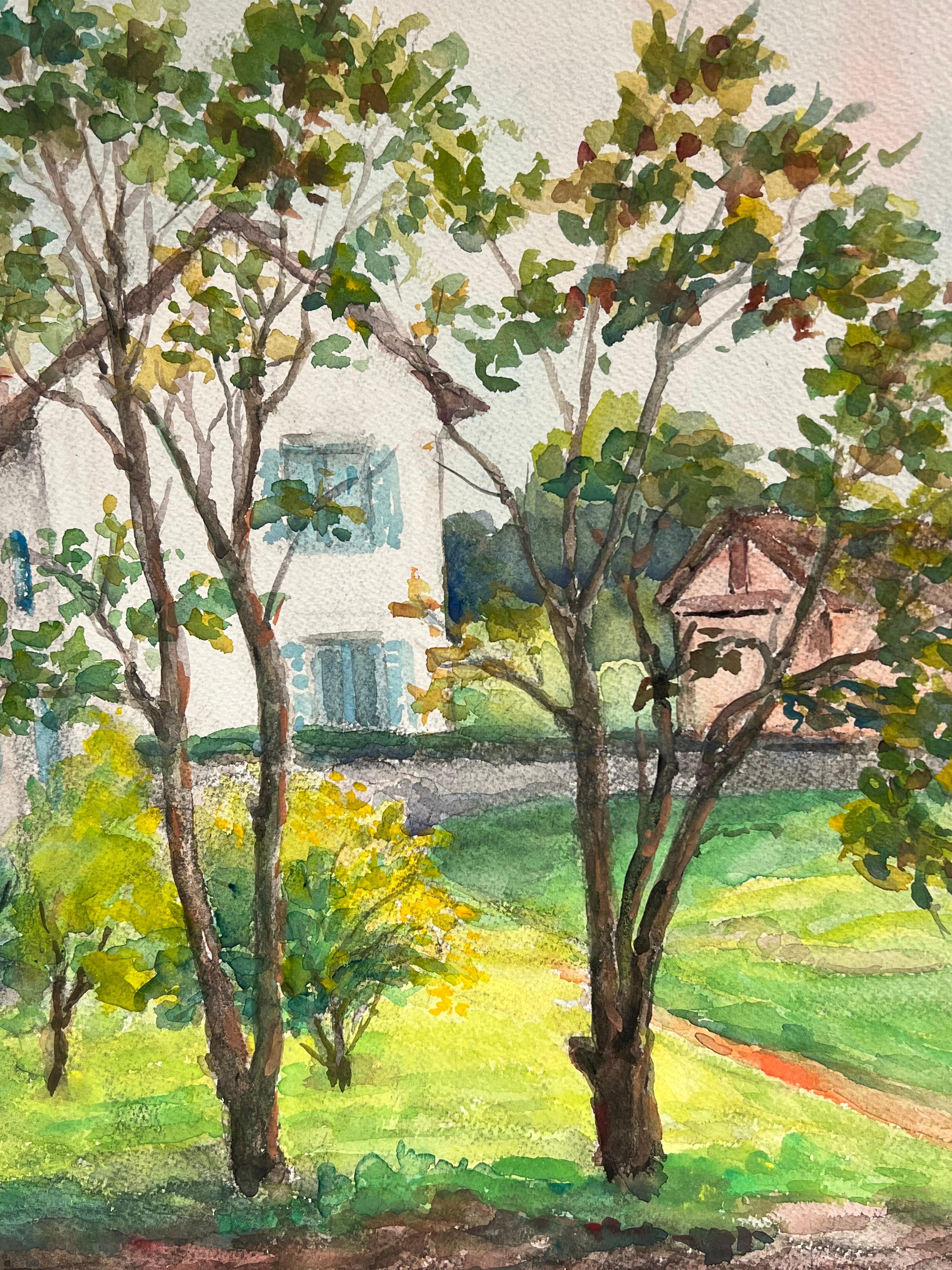 Reflektionen von Home A Tranquil Countryside Scene by the Water's Edge (Post-Impressionismus), Painting, von Regine David