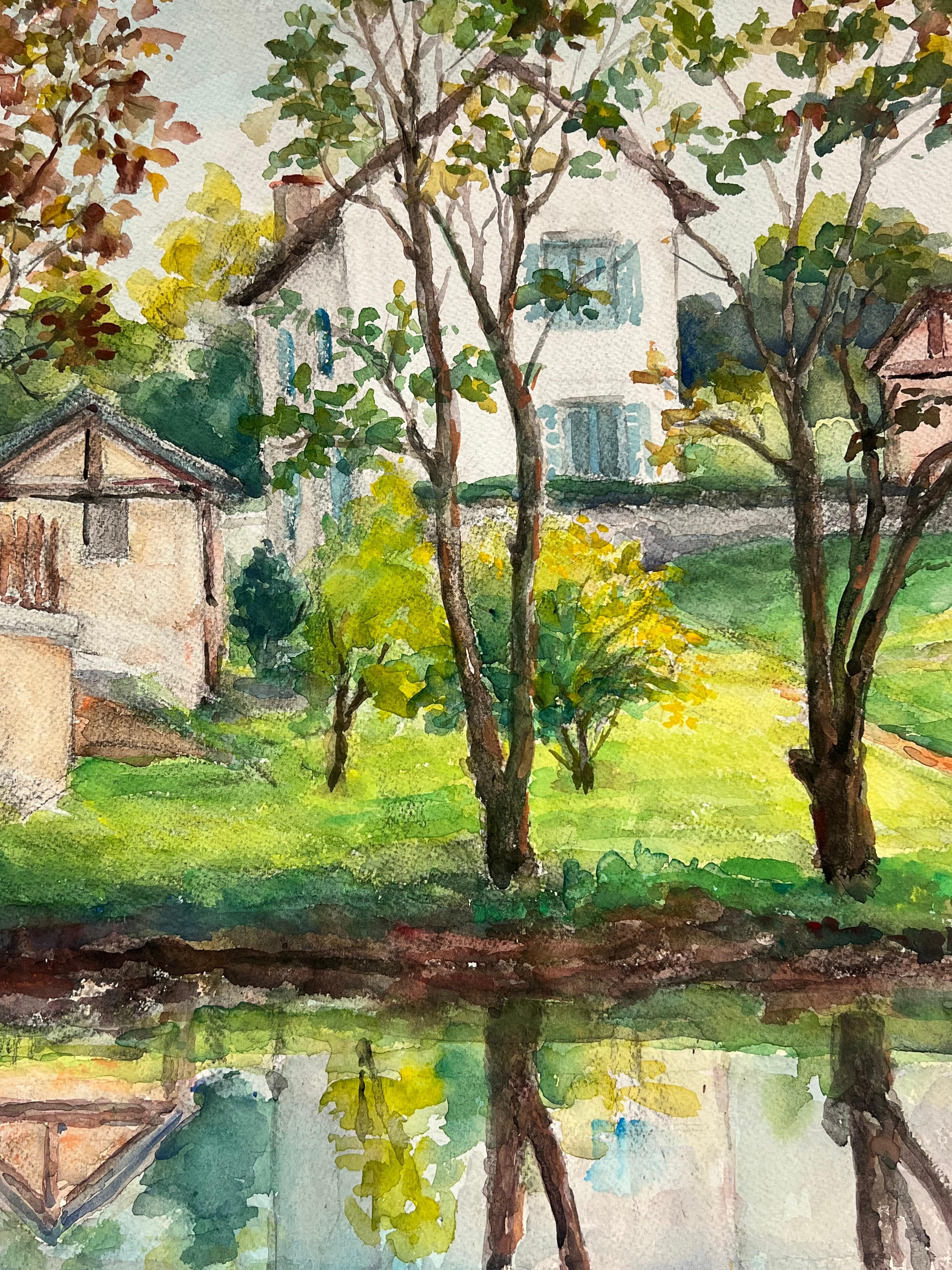 Reflektionen von Home A Tranquil Countryside Scene by the Water's Edge im Angebot 2