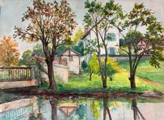 Reflets de la maison Une scène de campagne paisible au bord de l'eau