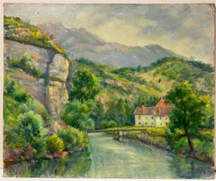 Riverbank Cottage Amid Verdant Hills and Rocky Cliffs in the Heart of Provence