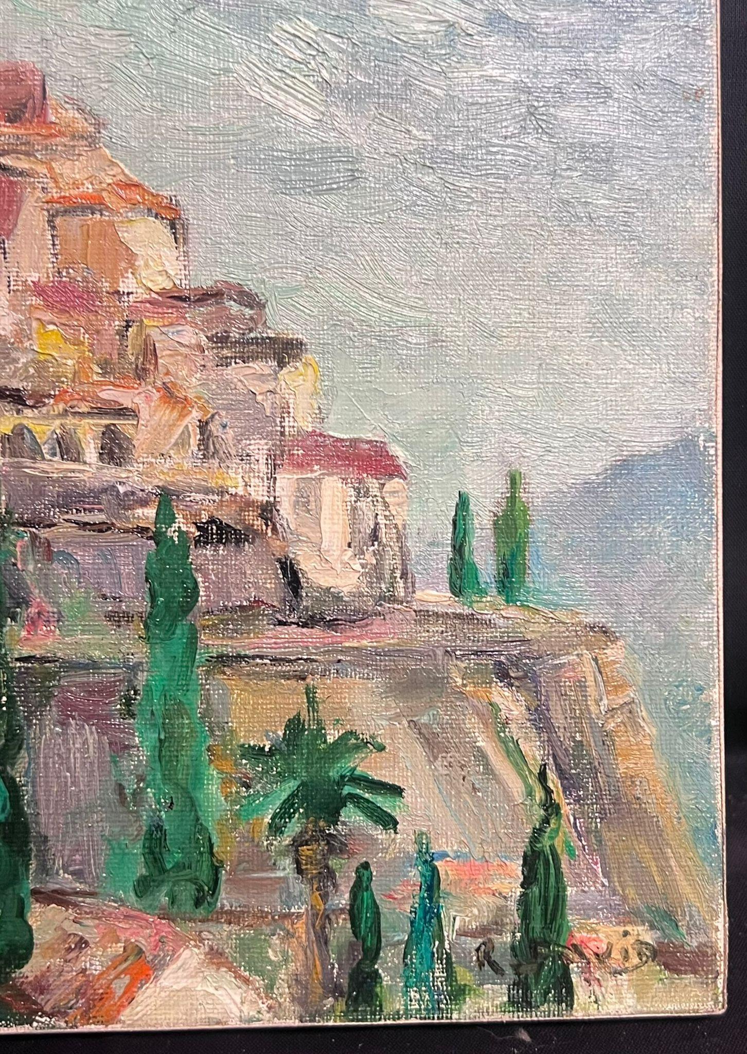 San Pablo de Vence, Francia
firmado por Regine David (artista francesa, 1910-2018)
pintura al óleo sobre lienzo, sin enmarcar
Medidas 9,5 x 13 pulgadas
estado: el cuadro está en muy buen estado y presentable, y sin duda es muy original.