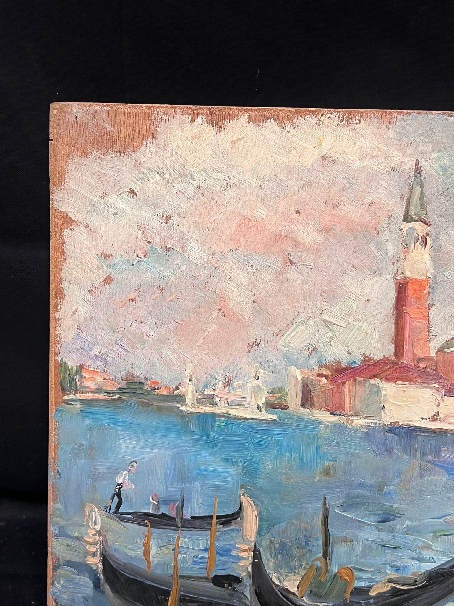The Grand Canal Venedig Mitte des 20. Jahrhunderts 1950er Jahre Französisch Post-Impressionist Öl (Post-Impressionismus), Painting, von Regine David
