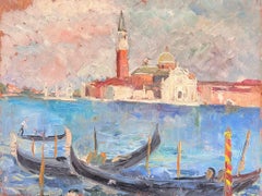 The Grand Canal Venice Mid 20th Century 1950's French Post-Impressionist Oil