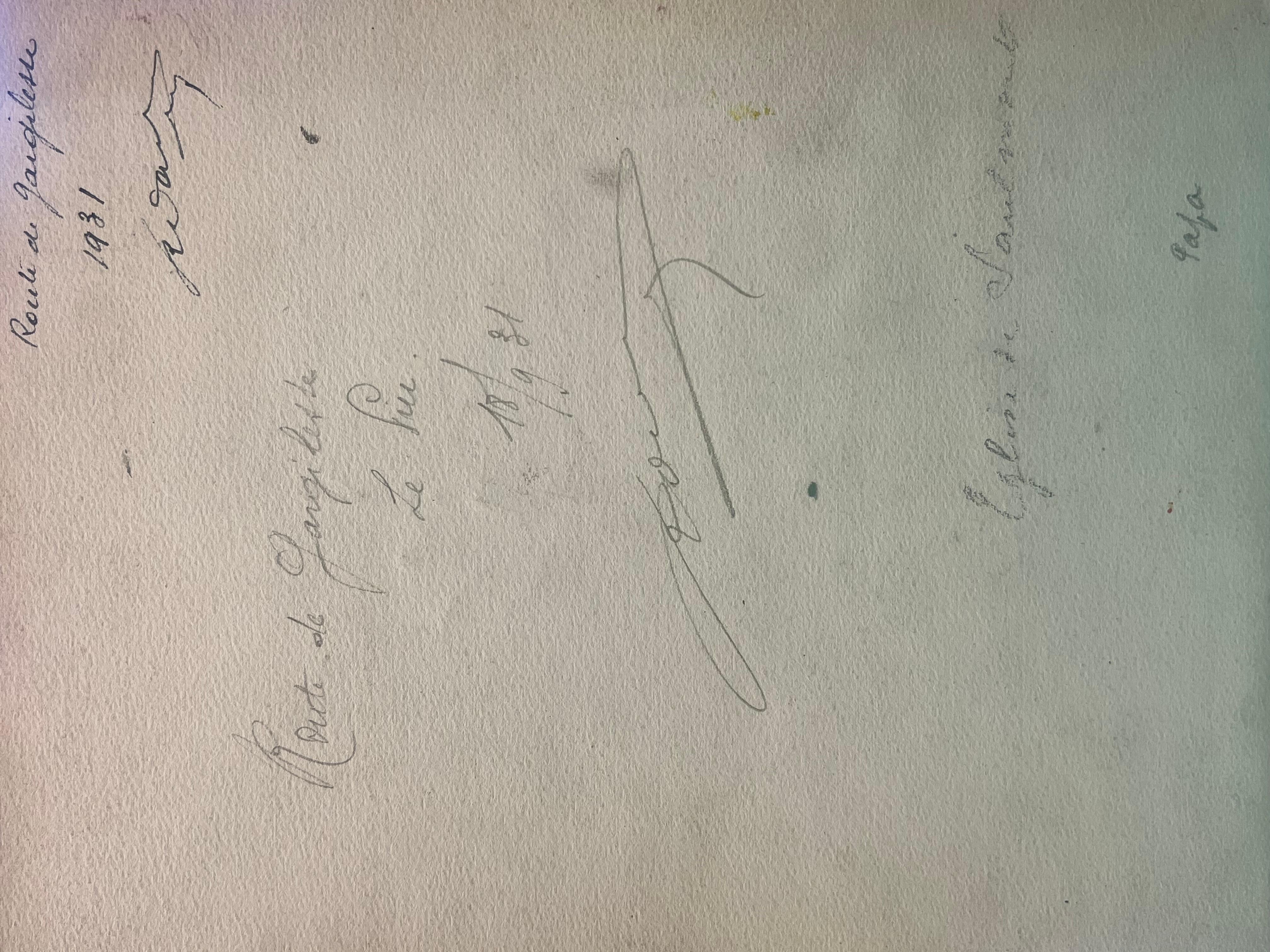 Paisaje de la región francesa del Alto Loira
firmado por Regine David (artista francesa, 1910-2018)
acuarela sobre papel de artista, sin enmarcar
jadeando: 11 x 9 pulgadas
verso de la inscripción
Estado: Este cuadro está en excelente estado, con