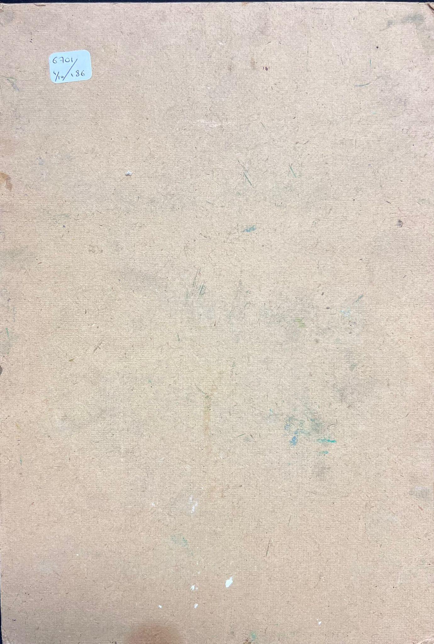 Vista dalla finestra di un paesaggio verdeggiante Pittura ad olio espressiva in vendita 2